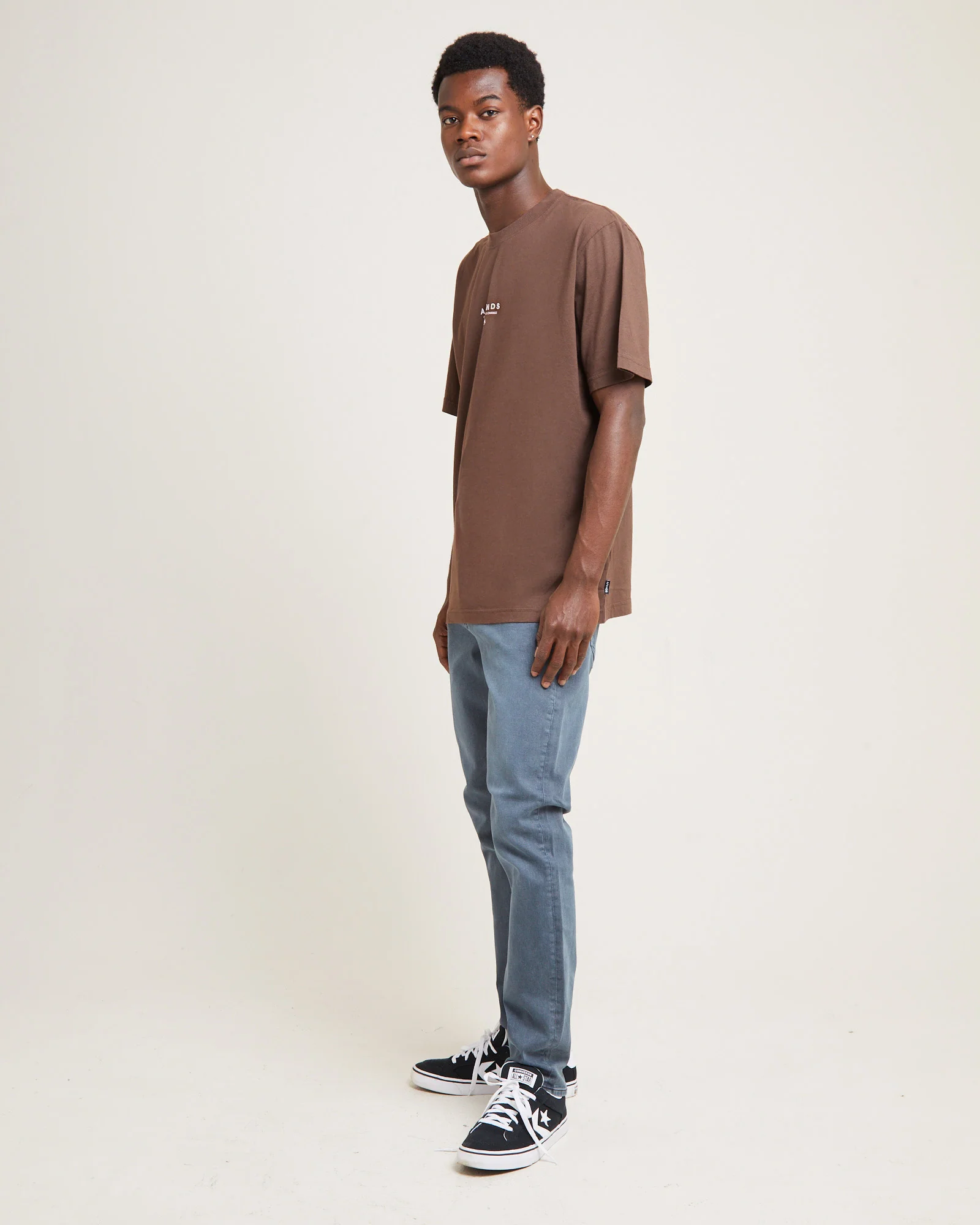 Space Recycled Retro Fit Short Sleeve T-Shirt Coffee - Image 4
