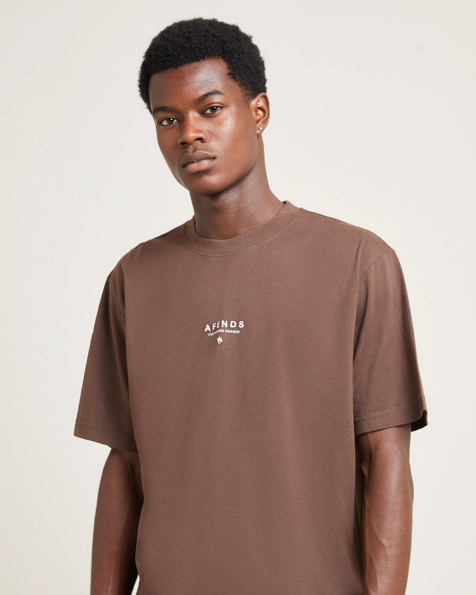 Space Recycled Retro Fit Short Sleeve T-Shirt Coffee - Image 5