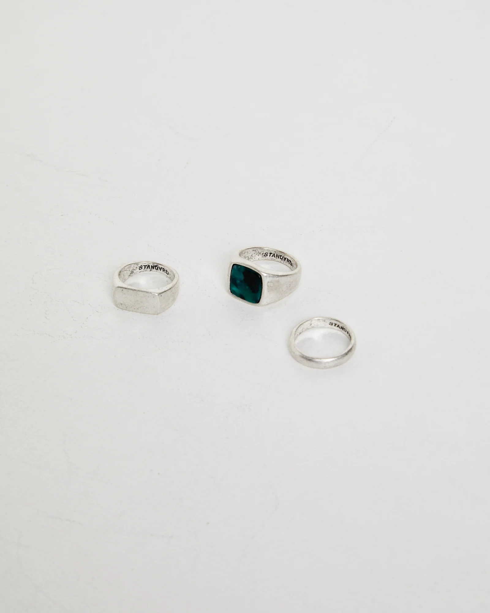 Square Inlay Signet Ring Set - Image 3
