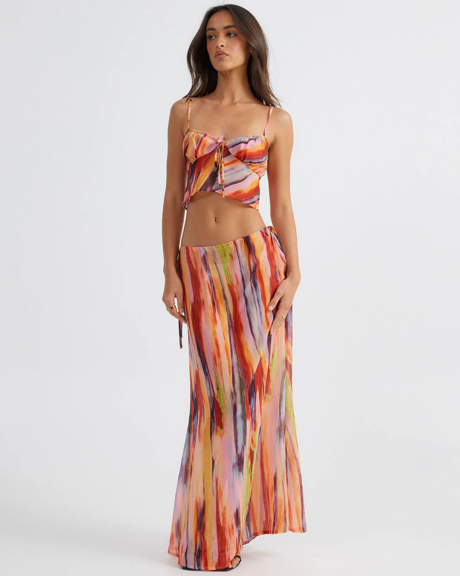 St Barts Tie Up Cami in Mutli - Image 3