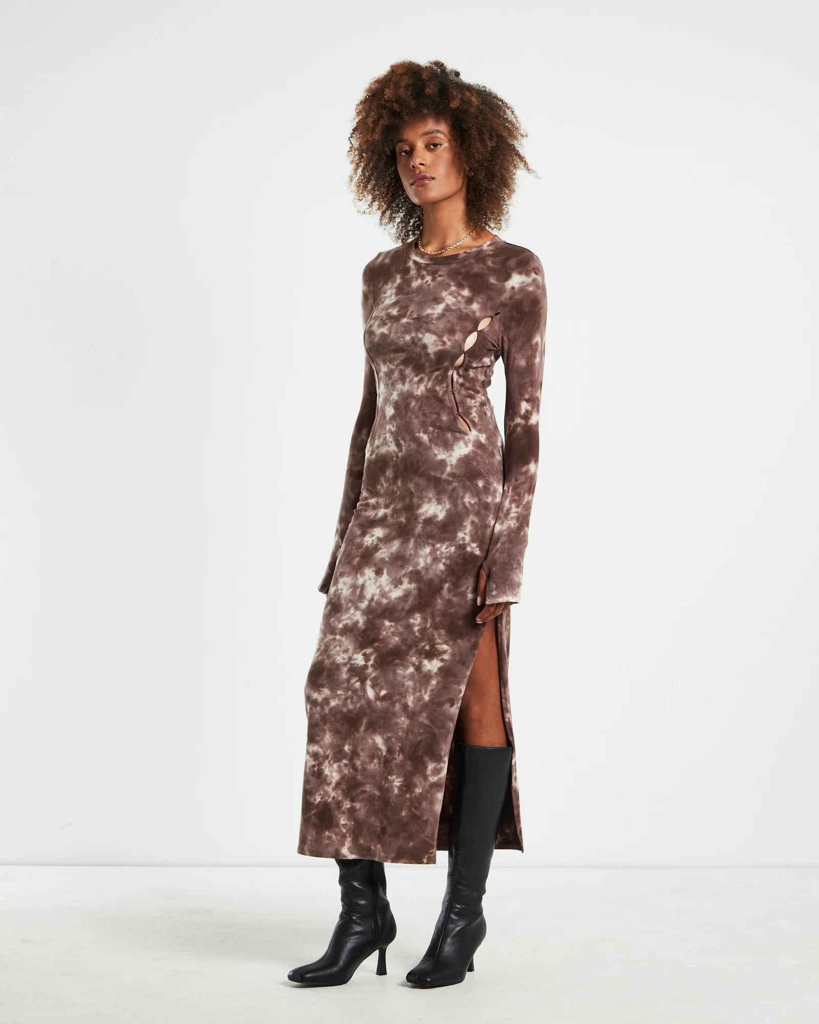 Stammy Cut Out Midi Dress Acid Wash Multi - Image 3