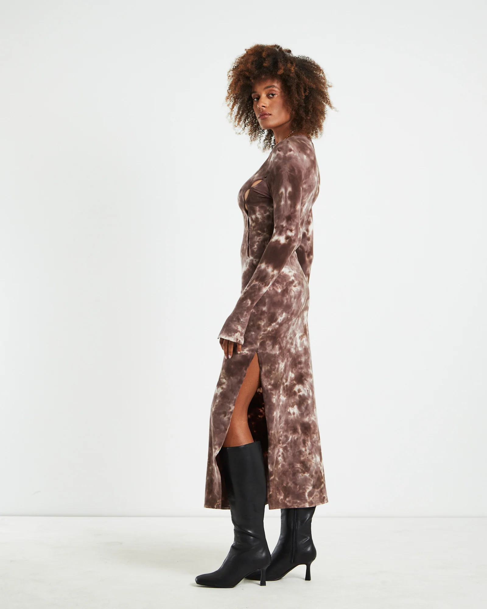 Stammy Cut Out Midi Dress Acid Wash Multi - Image 4
