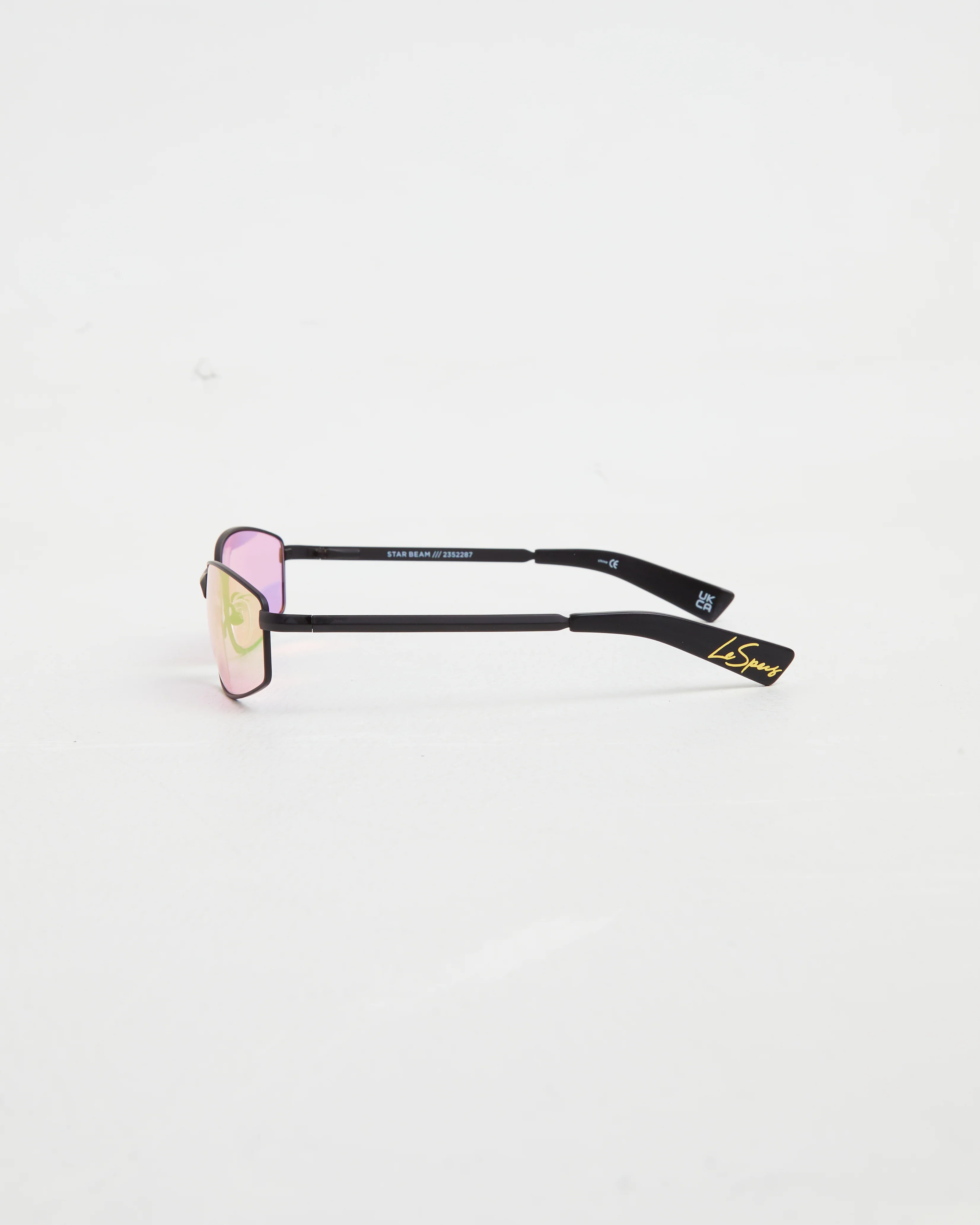Star Beam Sunglasses in Matte Black/Pink Mirror - Image 3