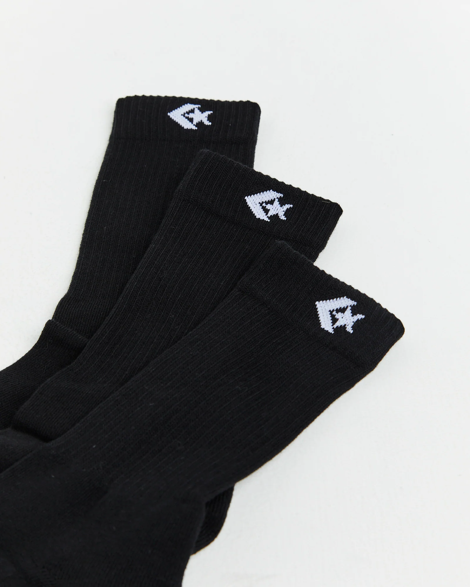 Star Chevron Crew Socks 3 Pack in Black - Image 2