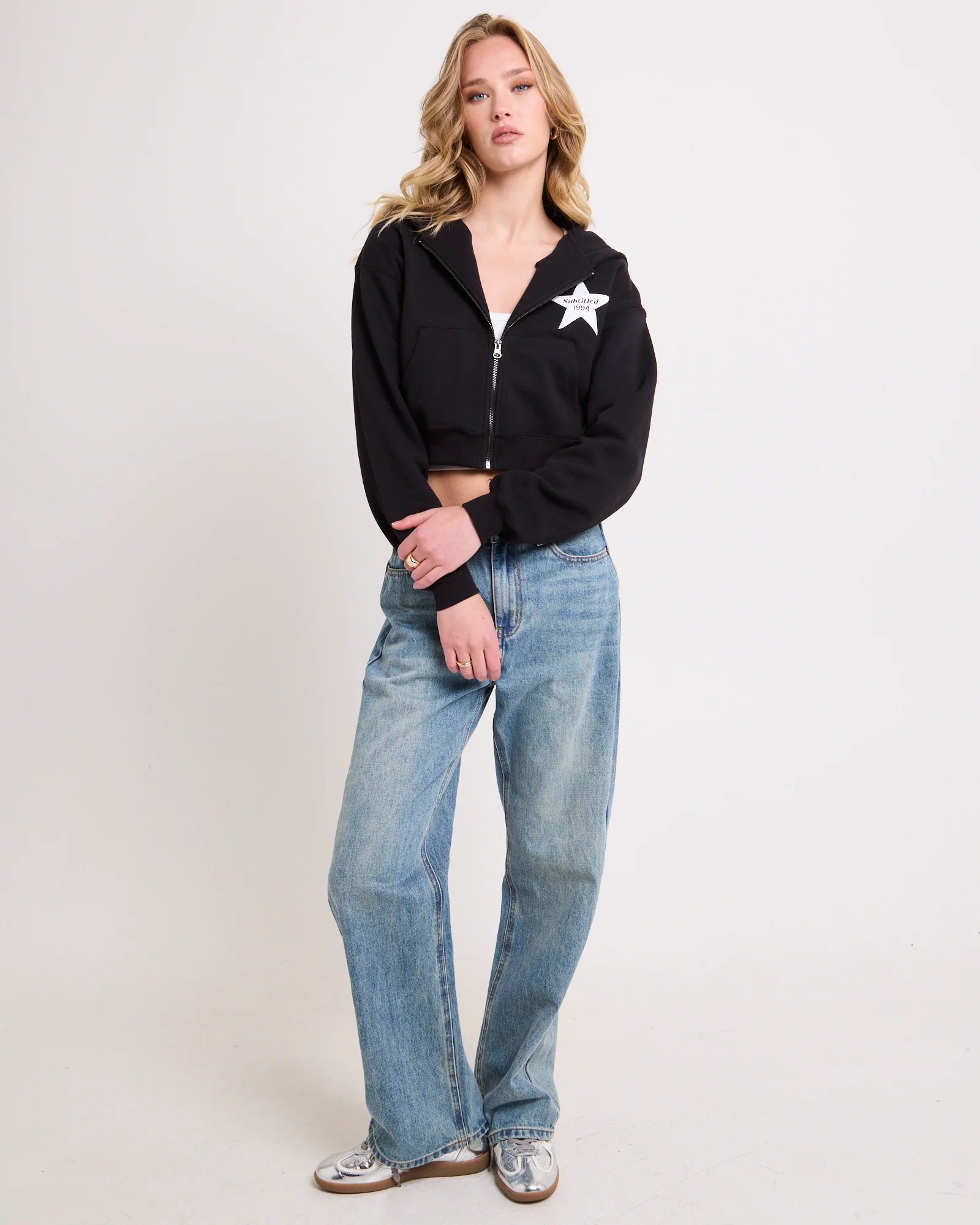 Stargazer Cropped Zip Hoodie - Image 3