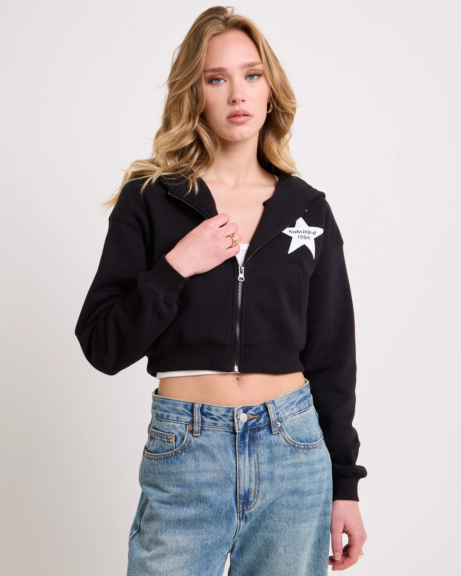 Stargazer Cropped Zip Hoodie - Image 4
