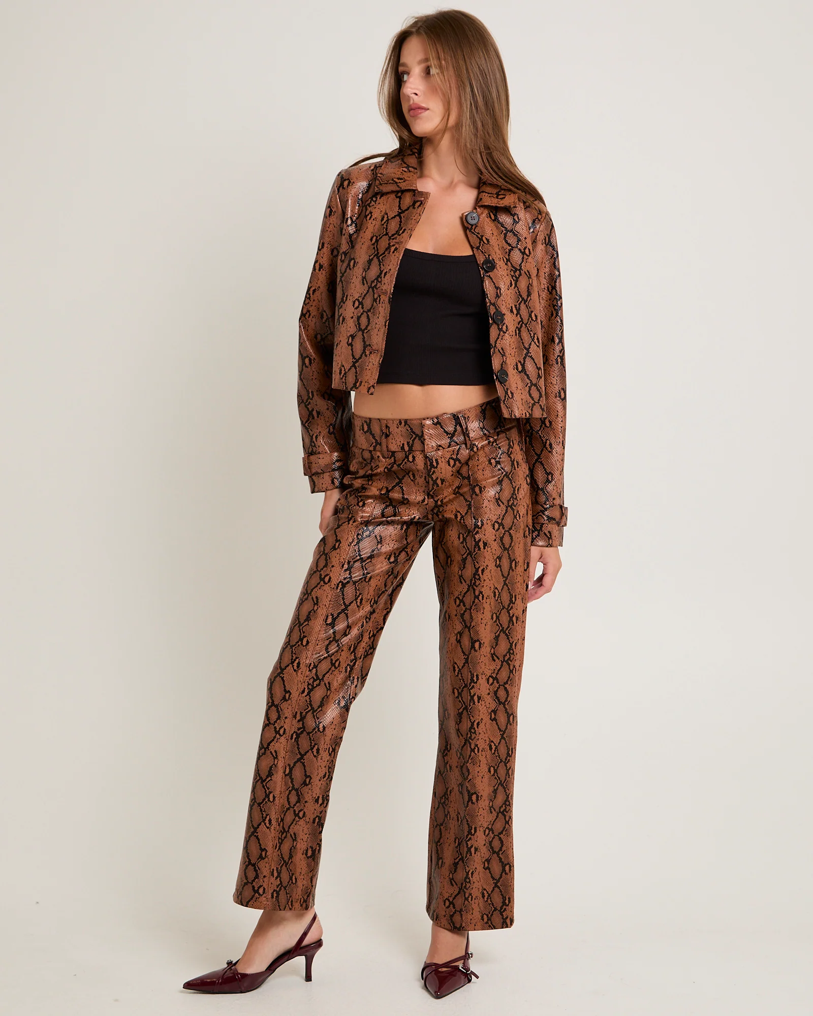 Stassy Snake Faux Leather Pants - Image 3