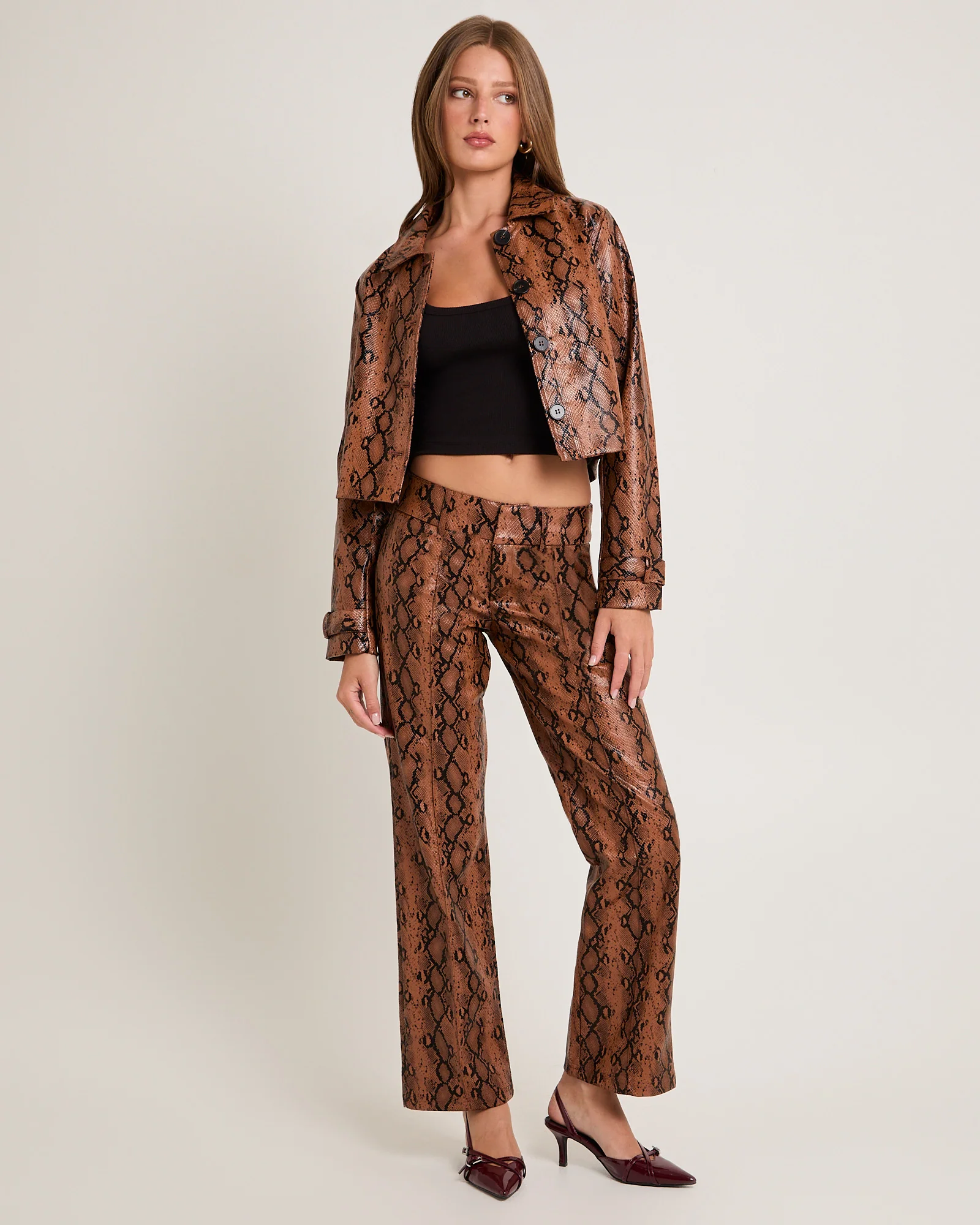 Stassy Snake PU Coat - Image 3