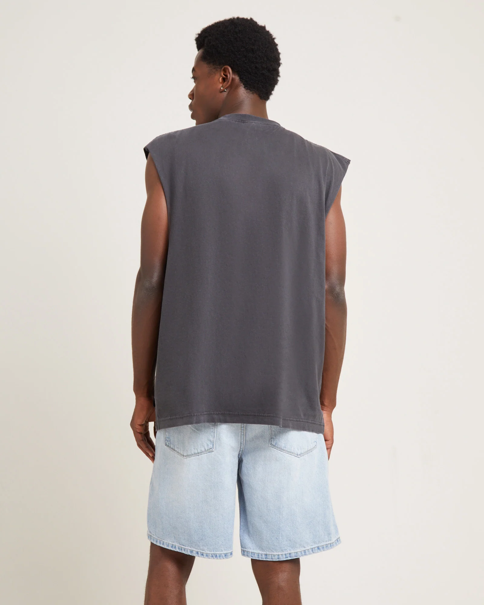 Statue Recycled Sleeveless Tee Stone Black - Image 2