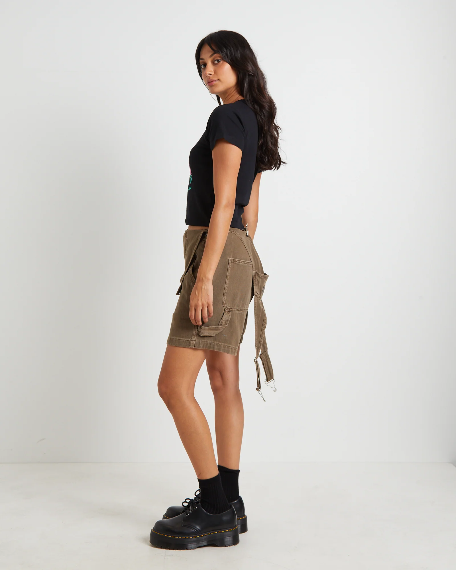 Stayovers Rib Tee in Black - Image 4