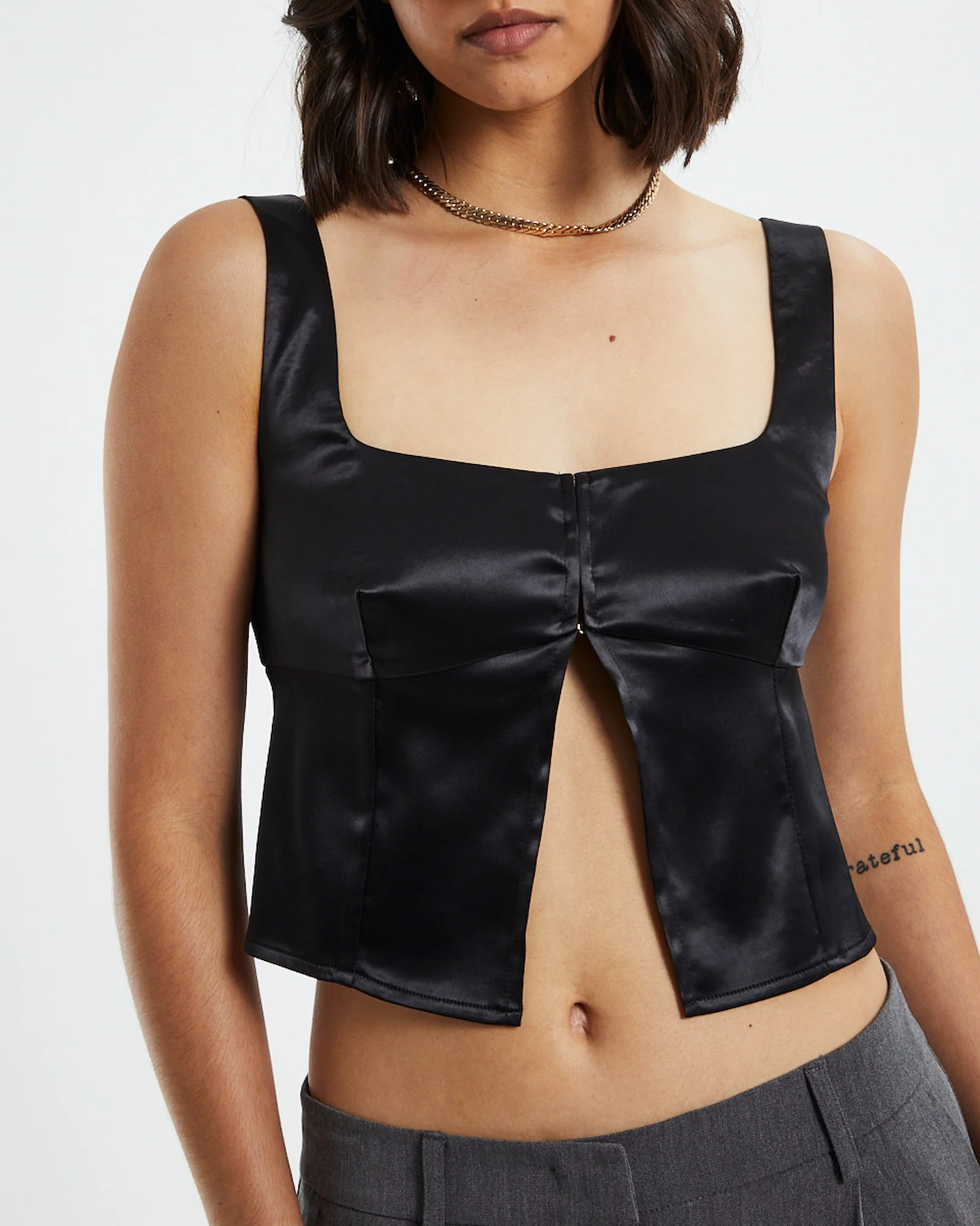 Stella Silky Corset Top Black - Image 6