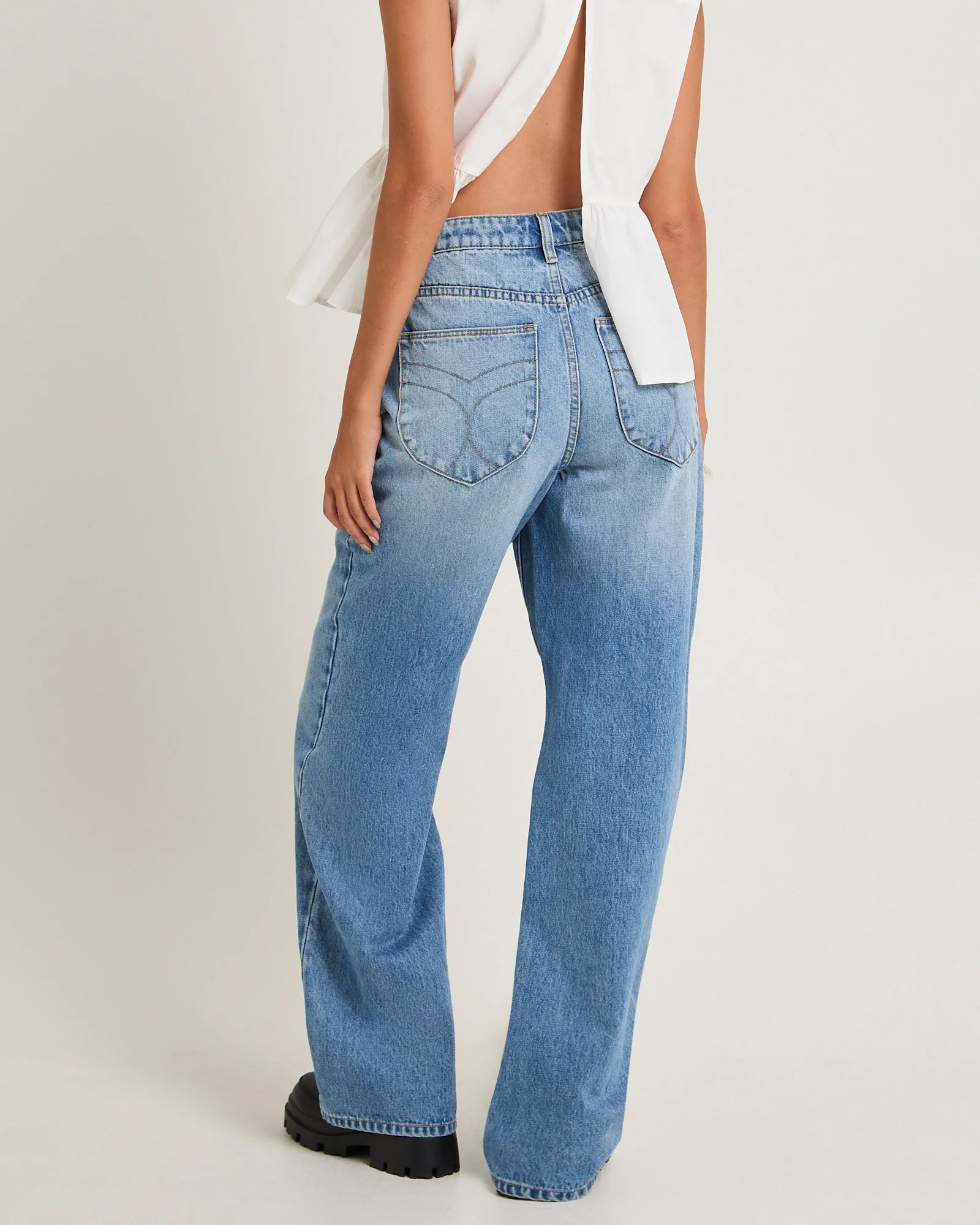 Stevie Relaxed Denim Jeans Brad Blue - Image 2