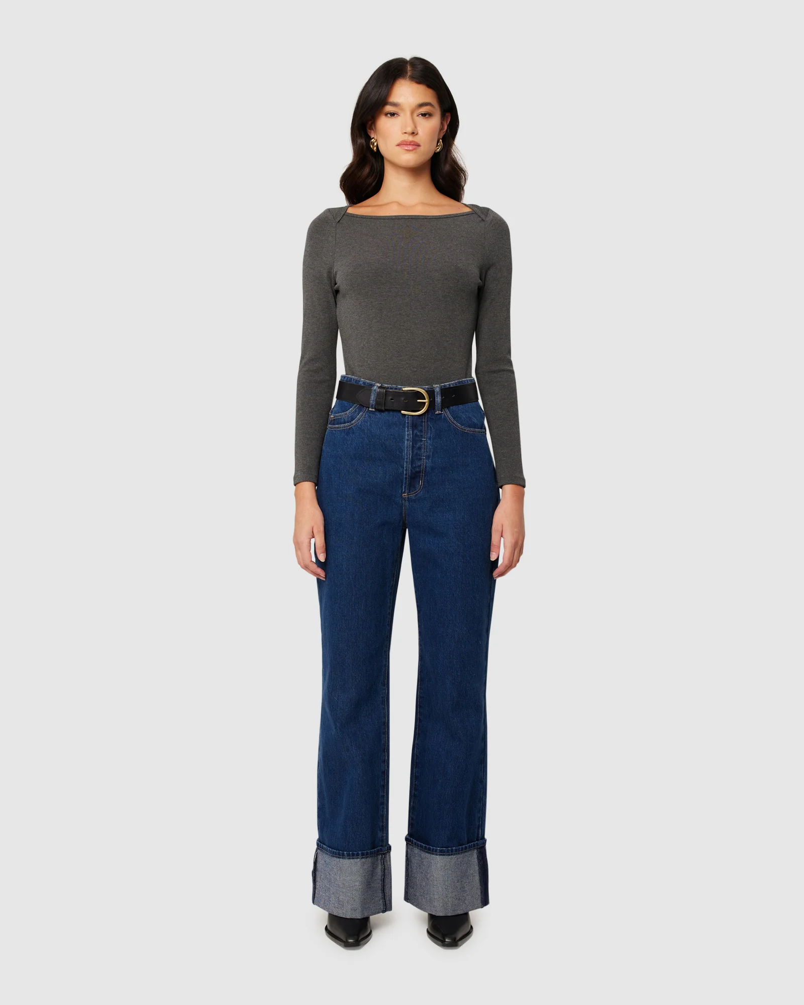 Stevie Relaxed Denim Jeans Deep Blue