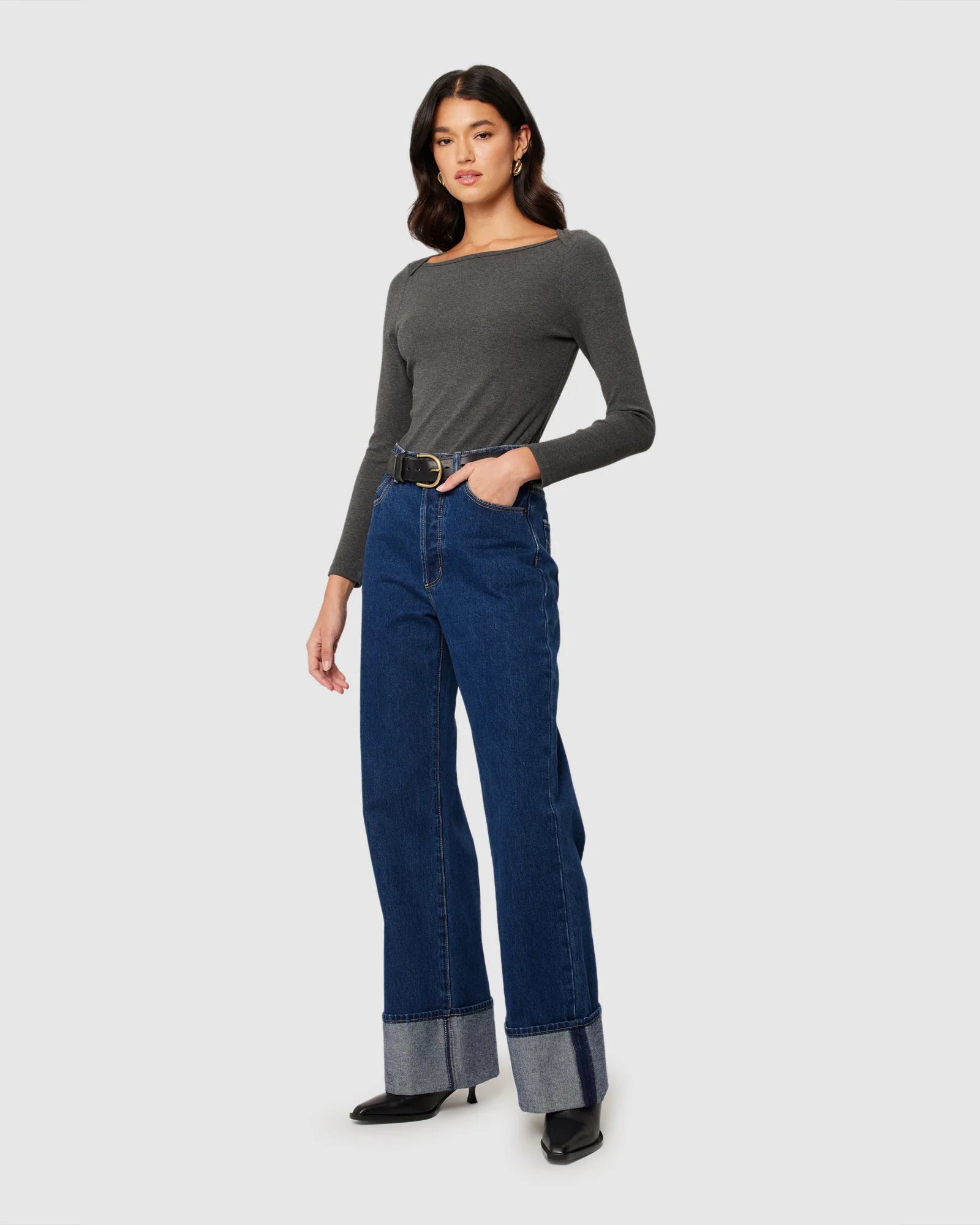 Stevie Relaxed Denim Jeans Deep Blue - Image 3