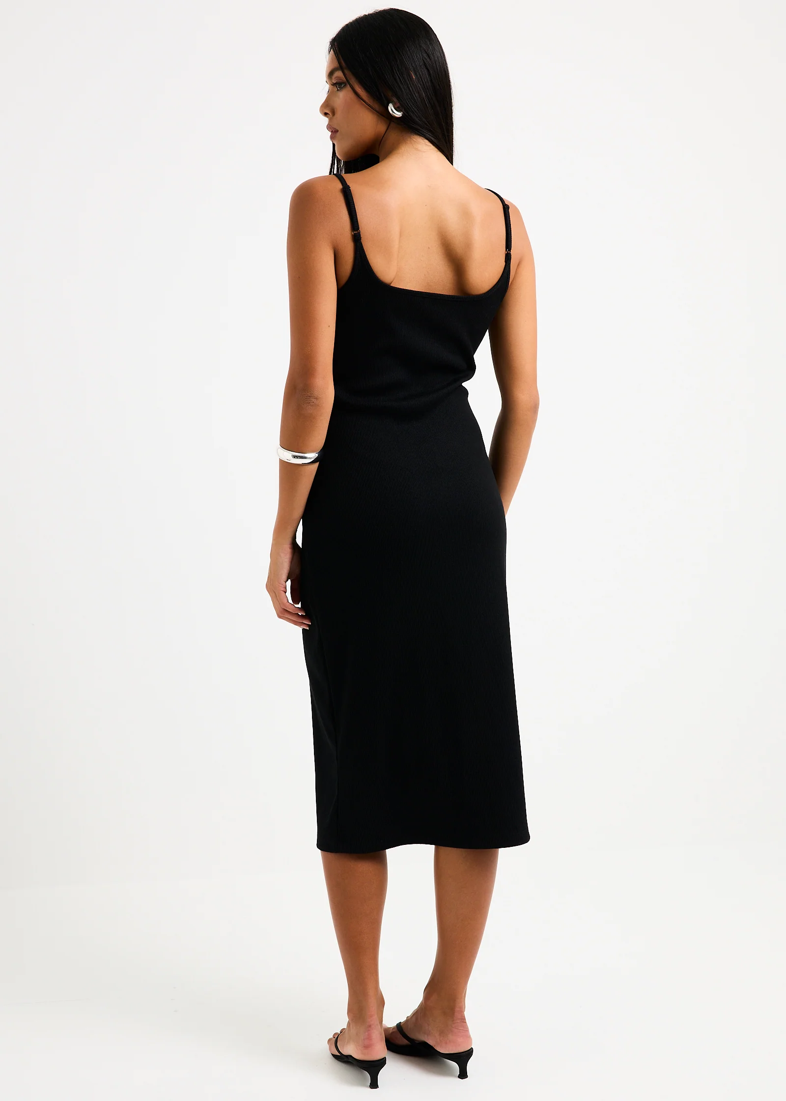 Straight Neck Midi Dress - Image 3