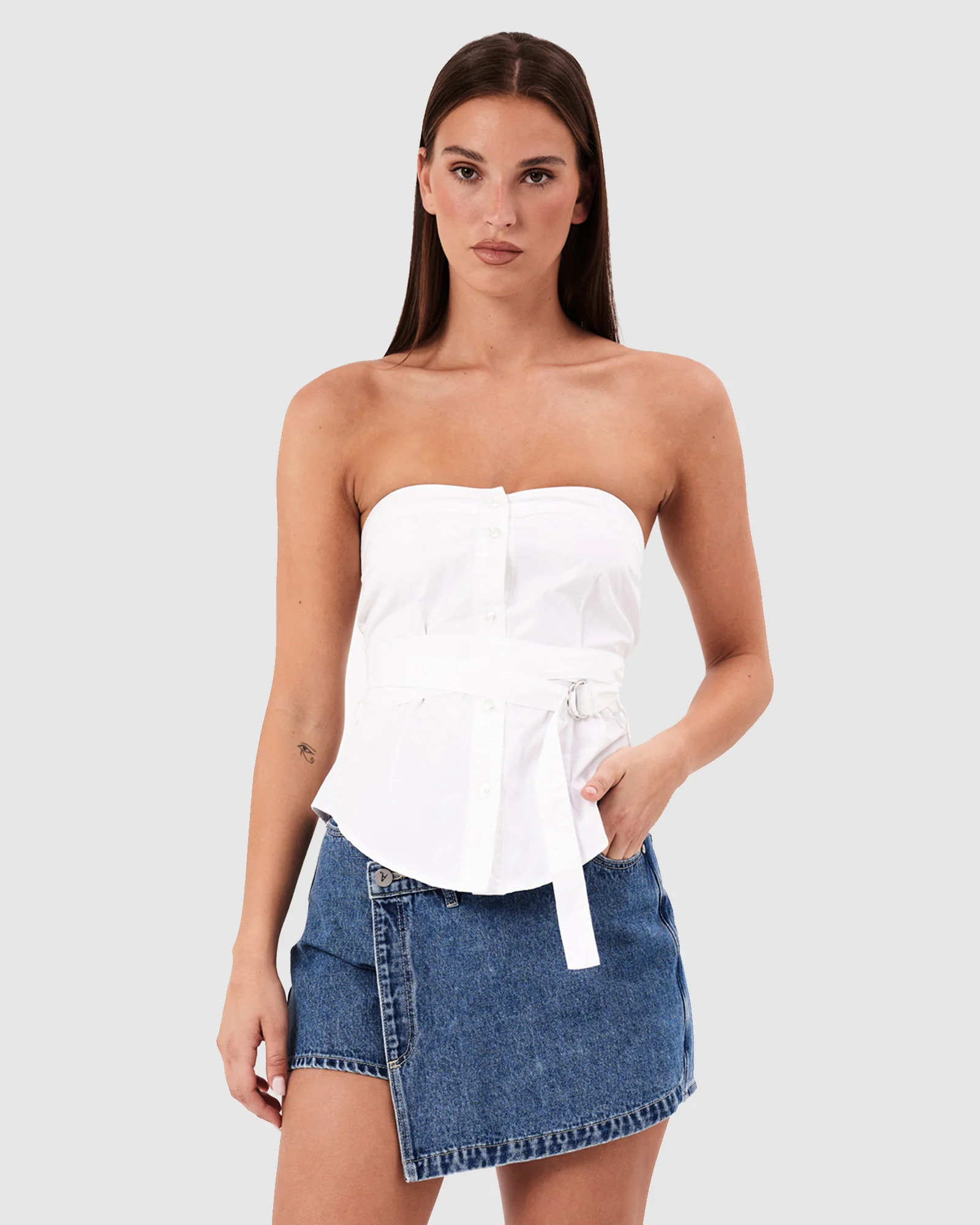 Strap Bustier Shirt