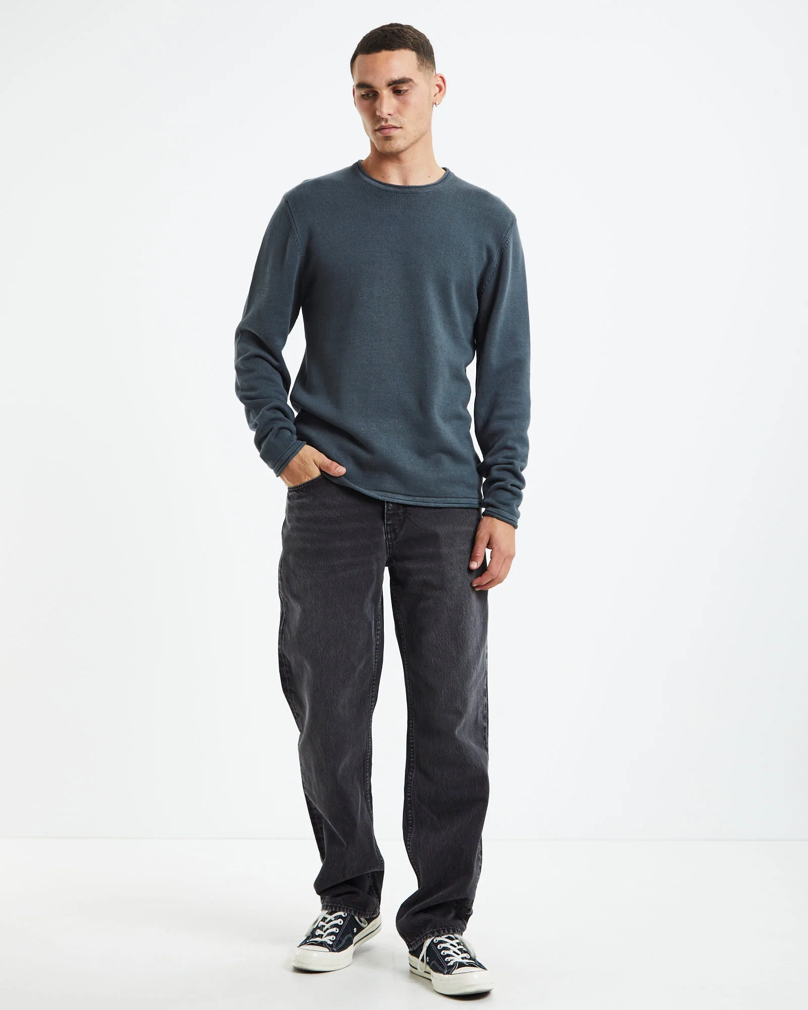Strummer Lightweight Knit Dark Pine Green - Image 3