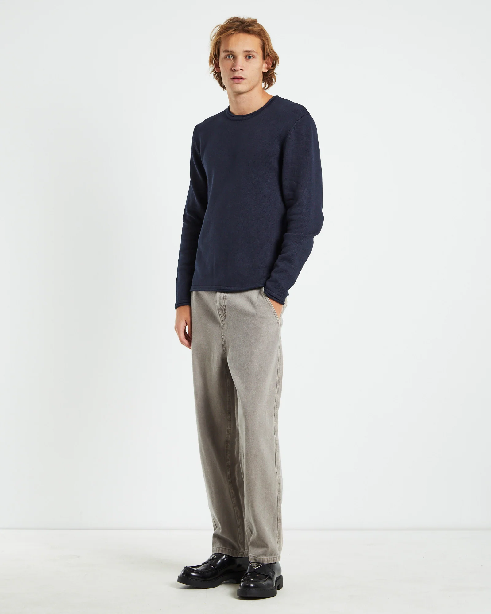 Strummer Lightweight Knit Jumper Dark Navy - Image 3