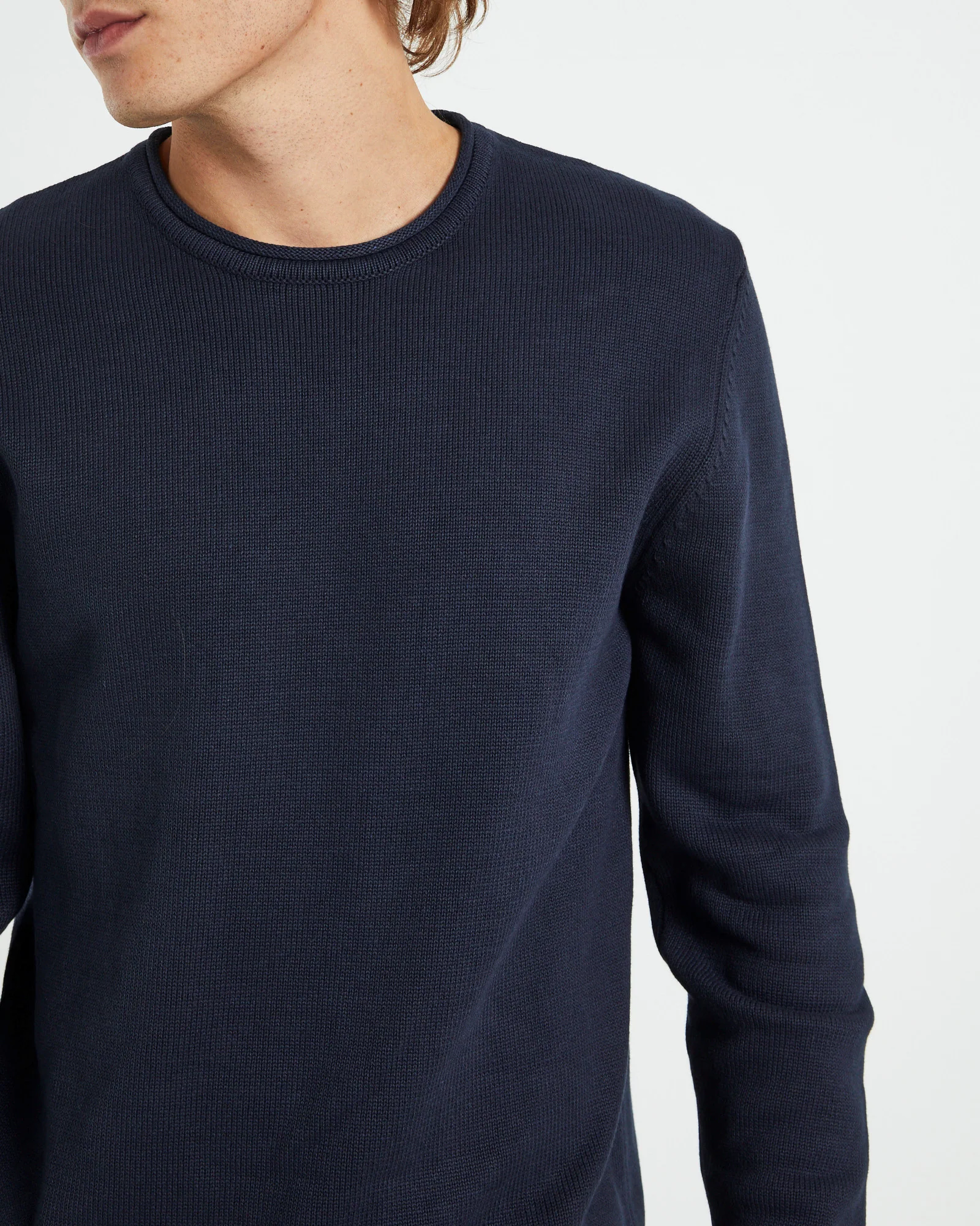 Strummer Lightweight Knit Jumper Dark Navy - Image 6