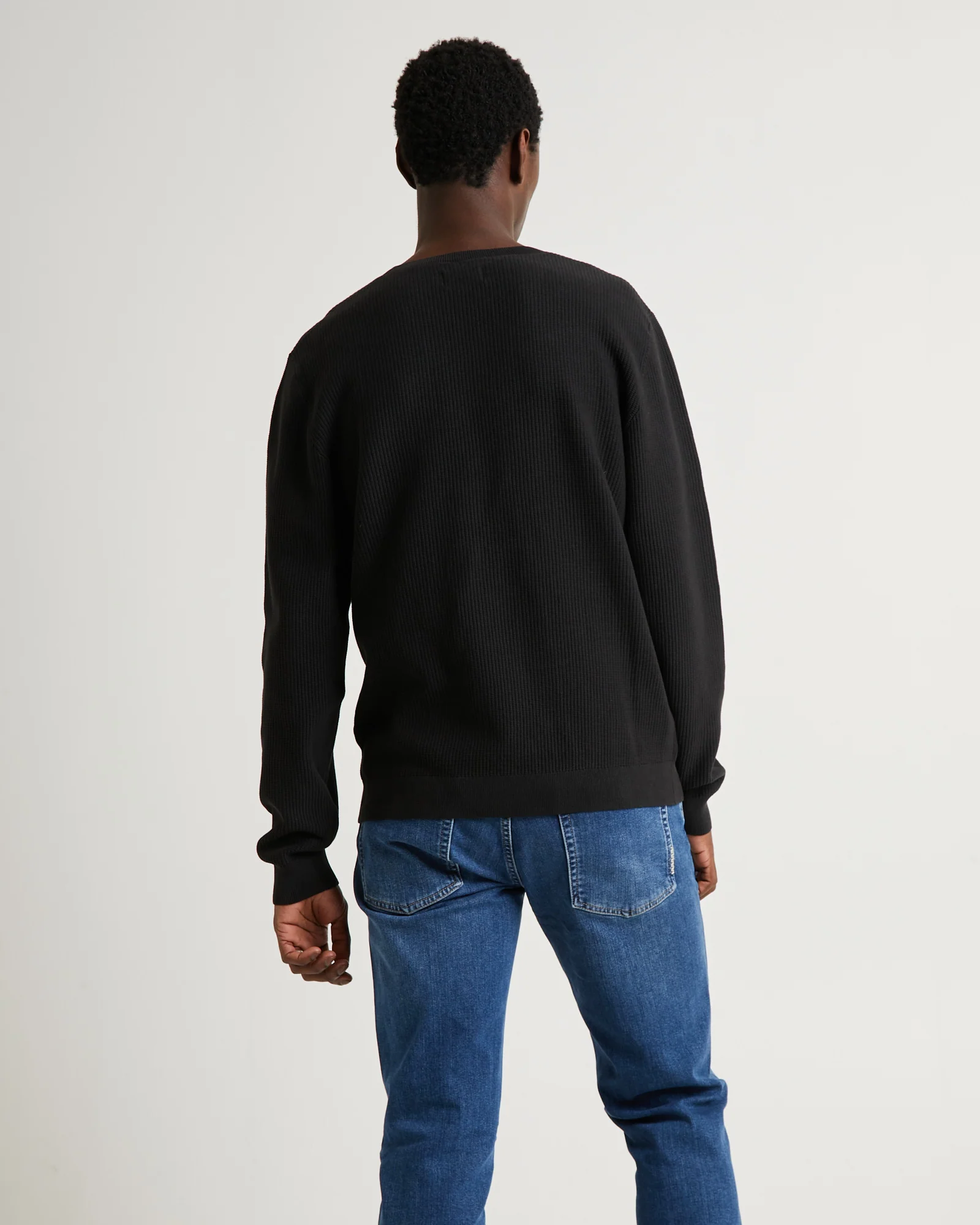 Strummer Rib Long Sleeve Black - Image 2