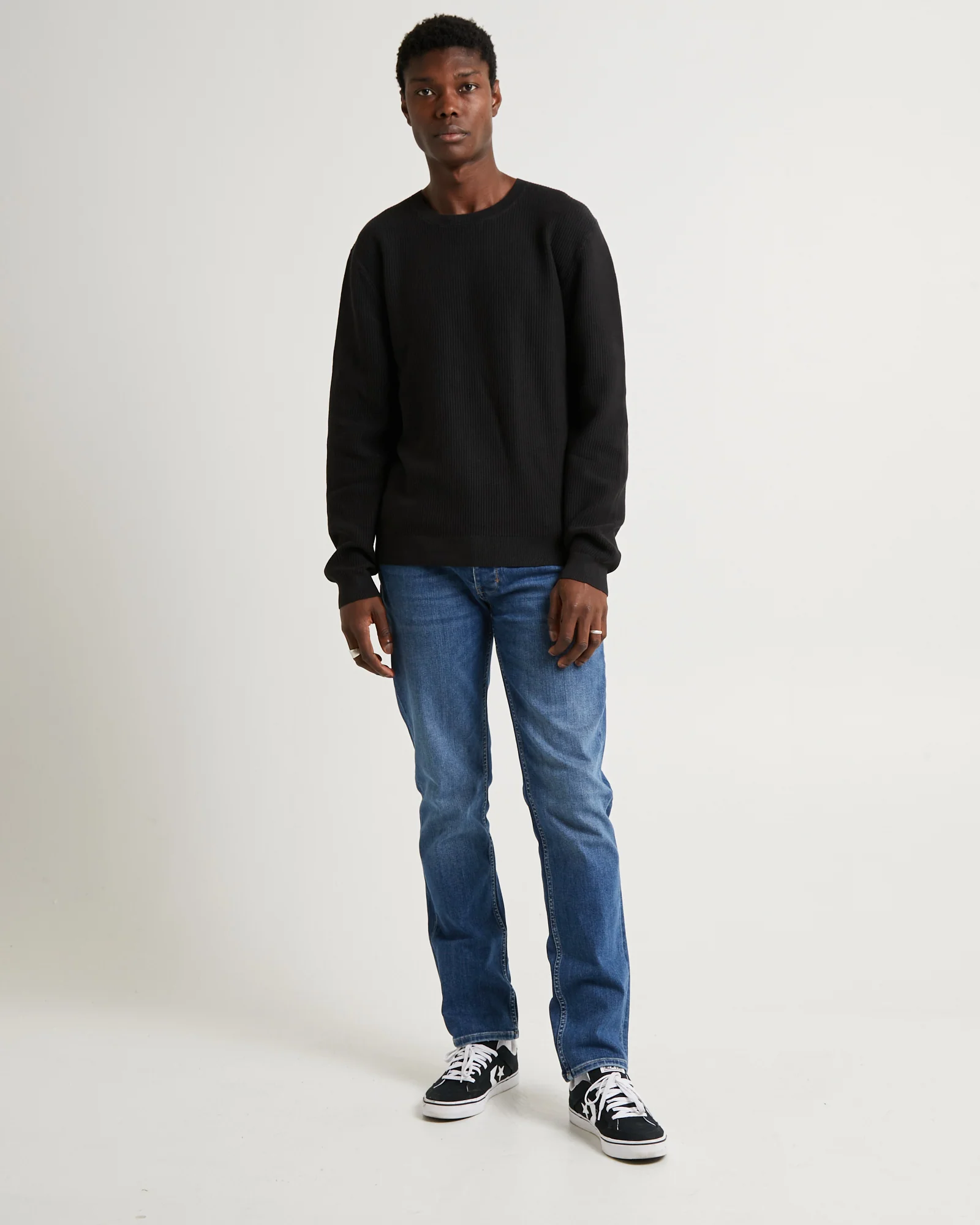 Strummer Rib Long Sleeve Black - Image 4