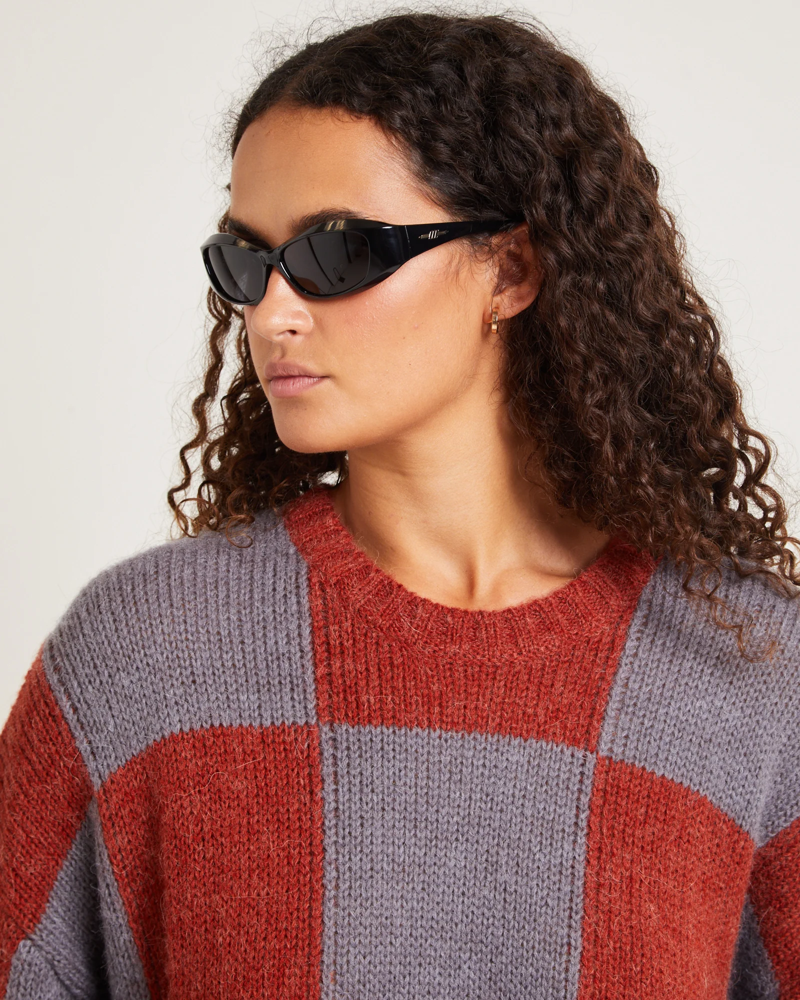 Stussy Check Oversized Knit Red - Image 4