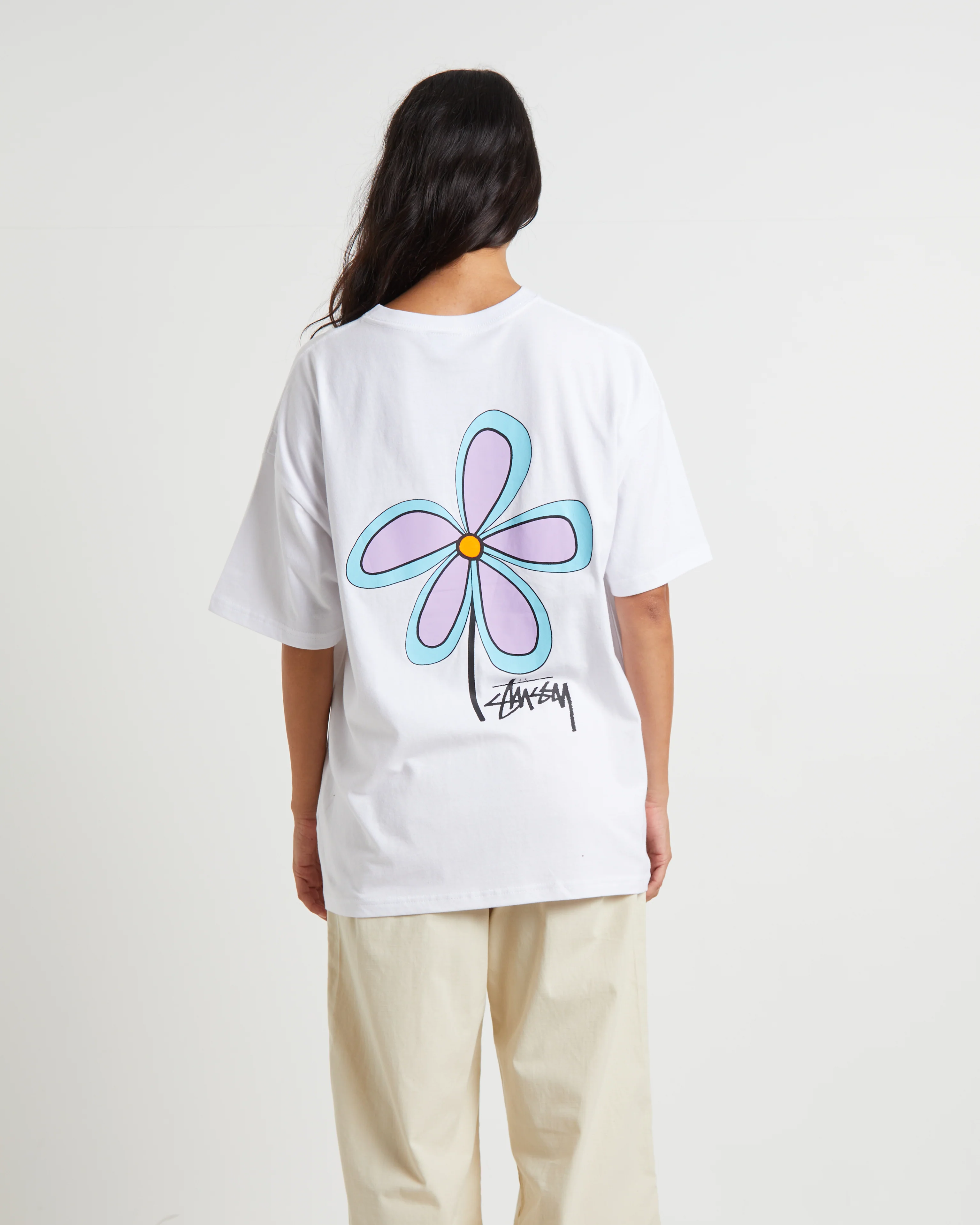 Stussy Flower T-Shirt in White - Image 2