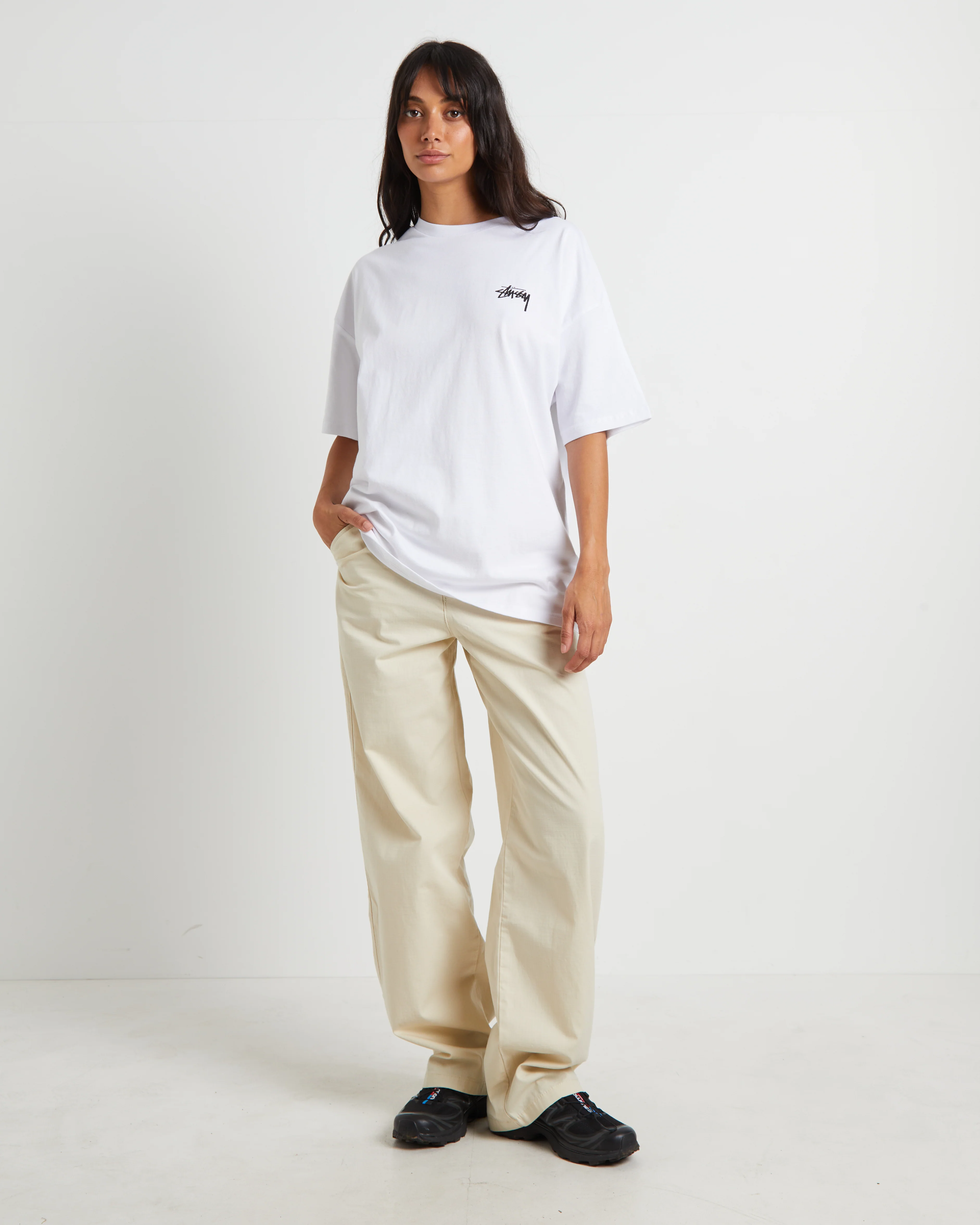 Stussy Flower T-Shirt in White - Image 3