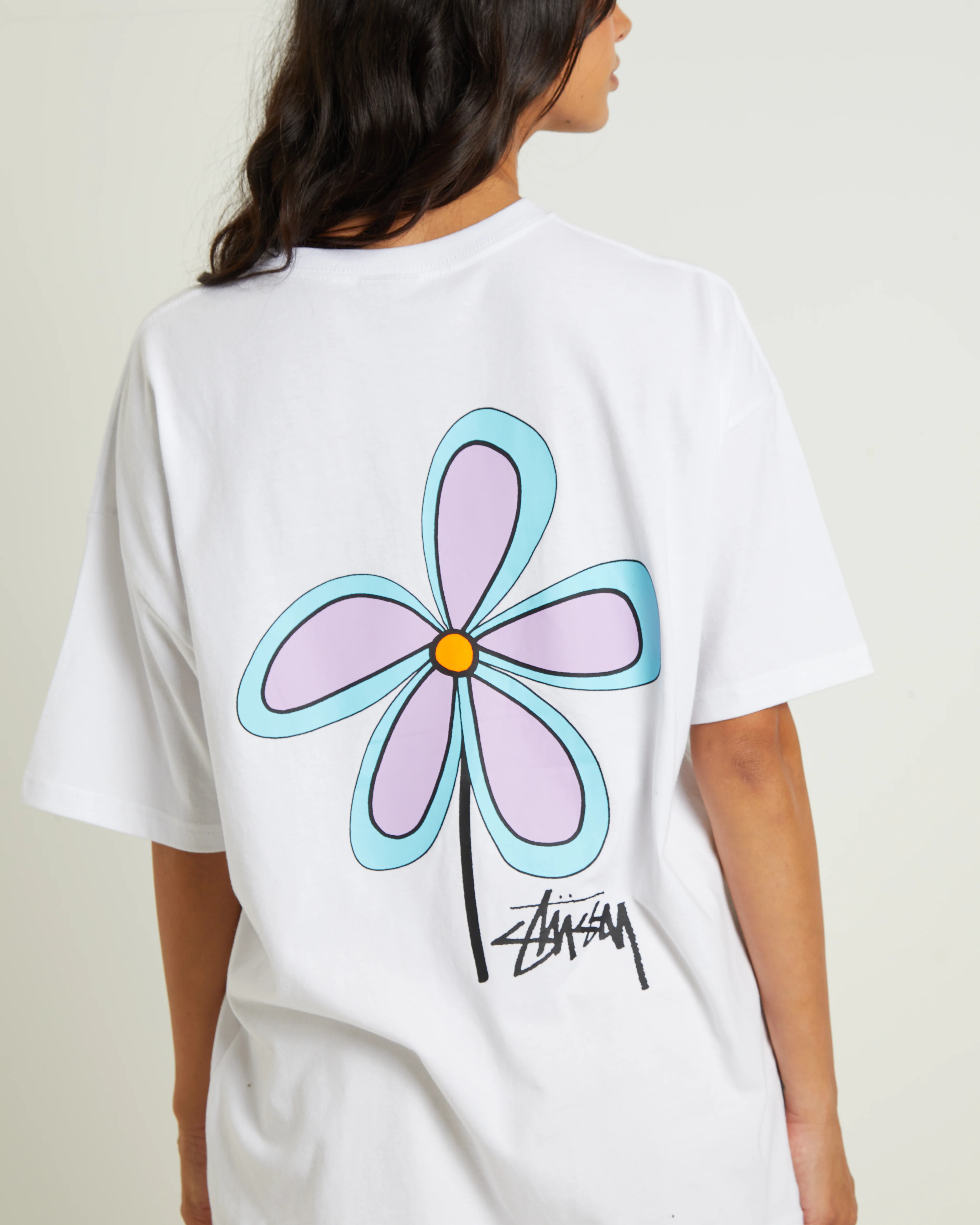 Stussy Flower T-Shirt in White - Image 5