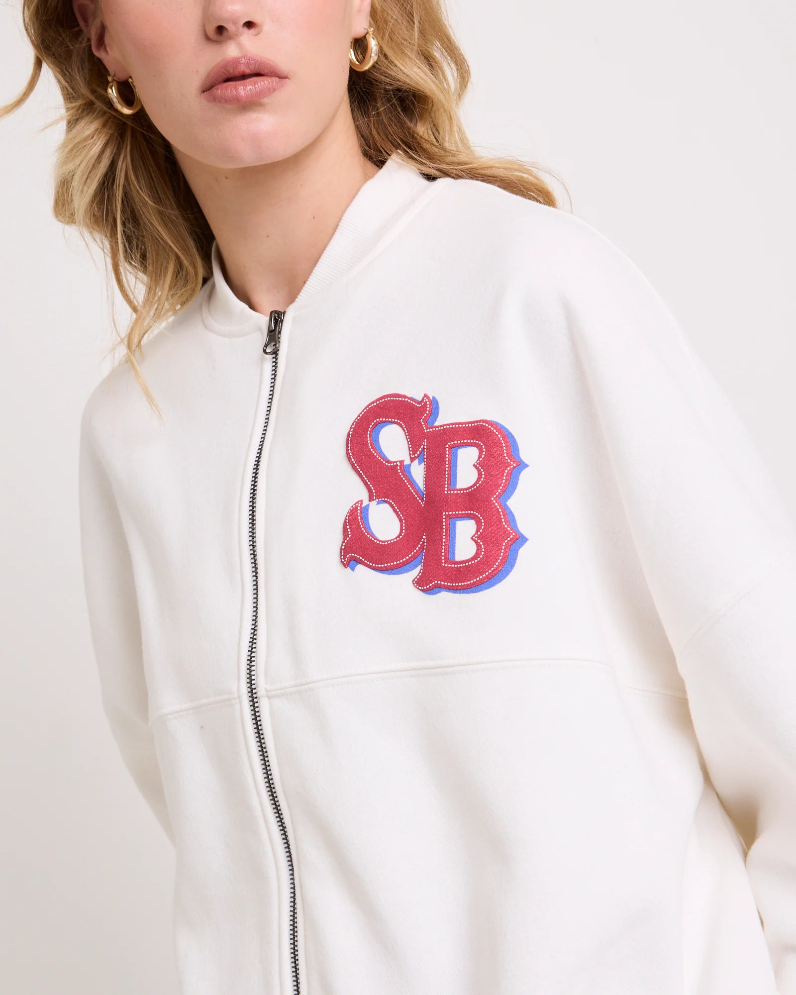 Subtitled Emblem Bomber Jacket - Image 5