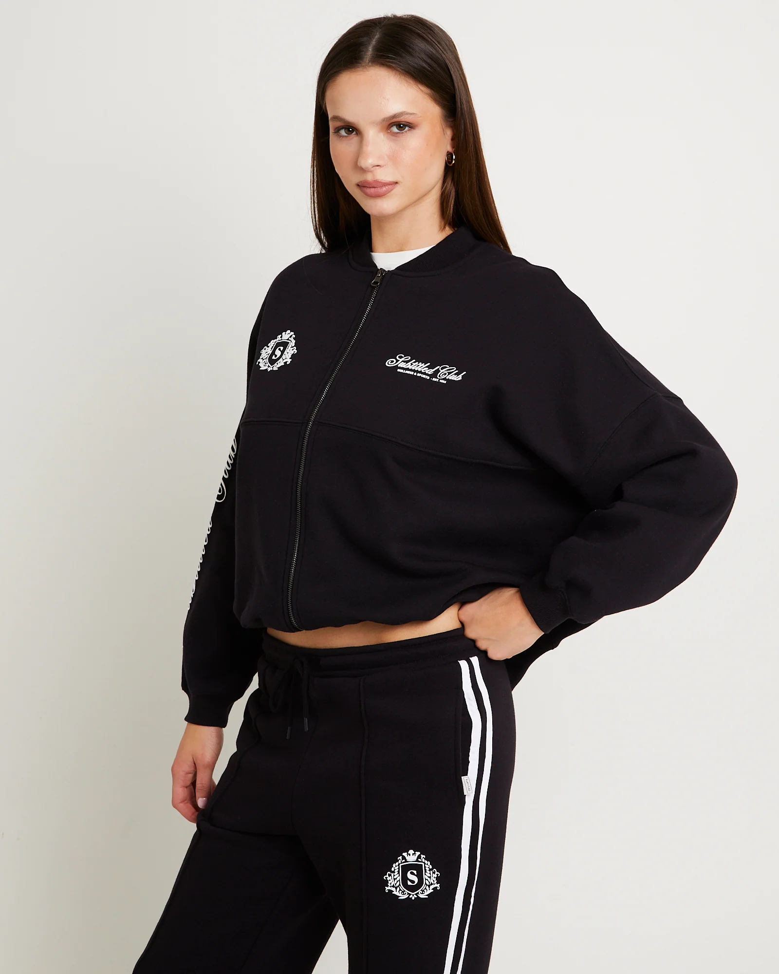 Subtitled Wellness Club Bomber Jacket - Image 4