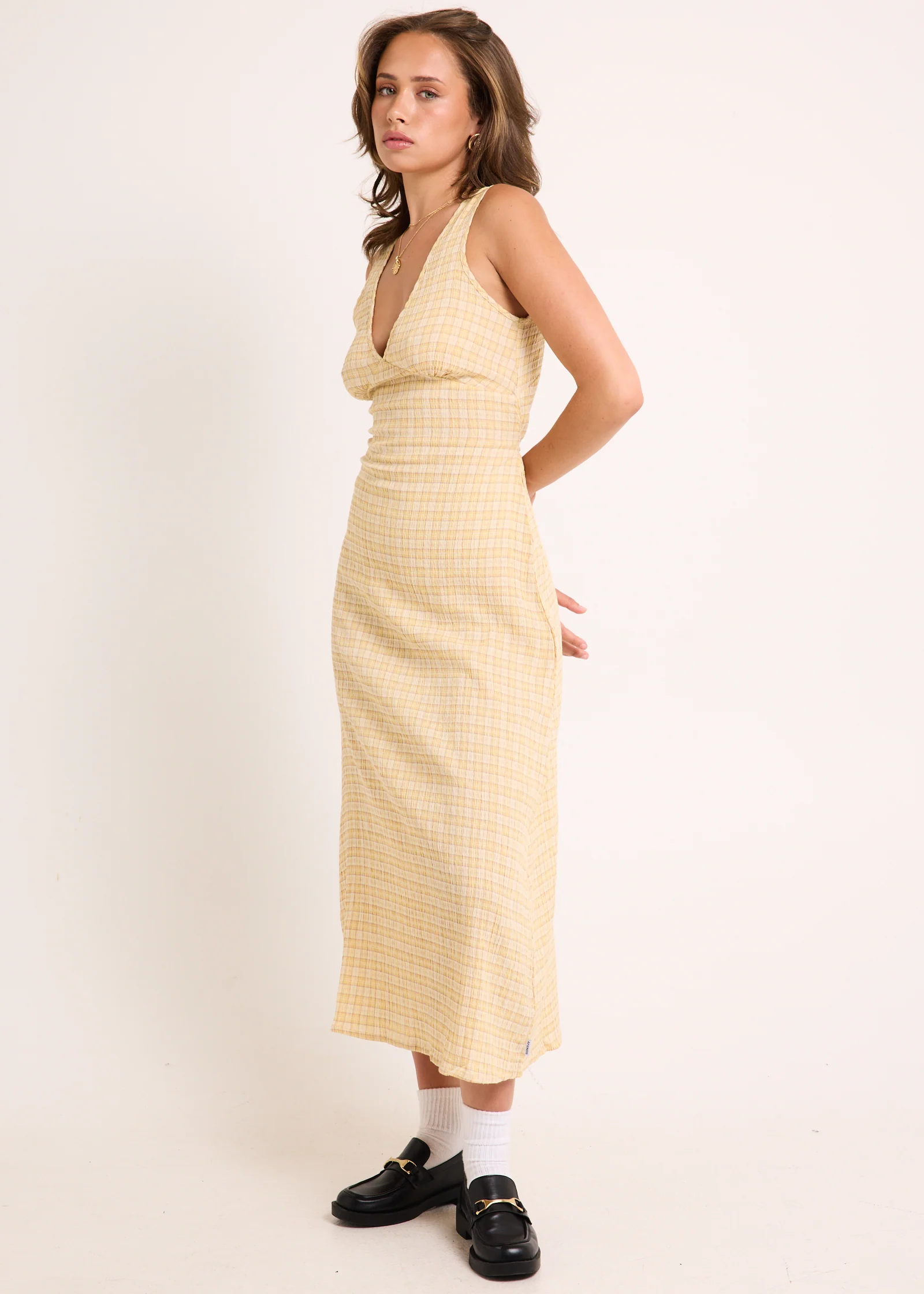 Sunday Seersucker Check Maxi Dress - Image 4