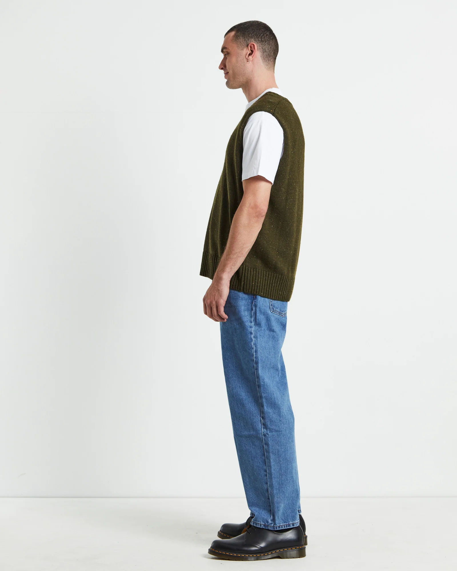 Sunday Knitted Box Vest Olive - Image 4