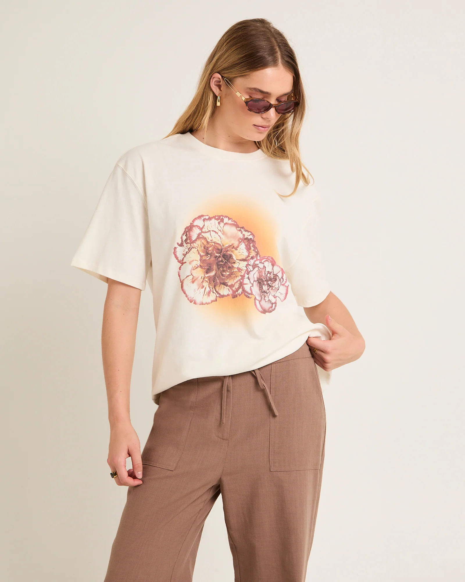 Sunrise Flower Oversized T-Shirt - Image 2