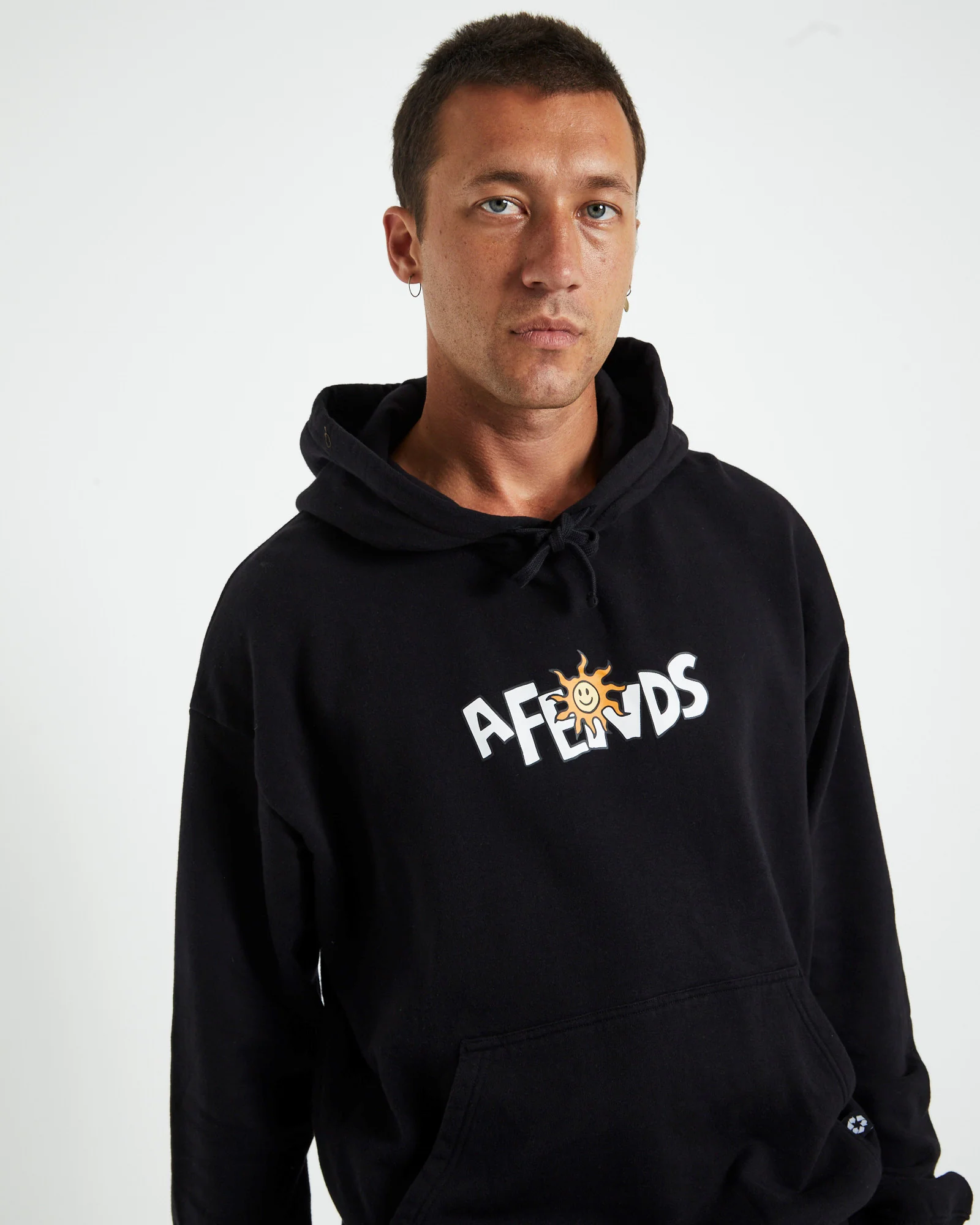 Sunshine Recycled Pull On Hoodie Black - Image 5