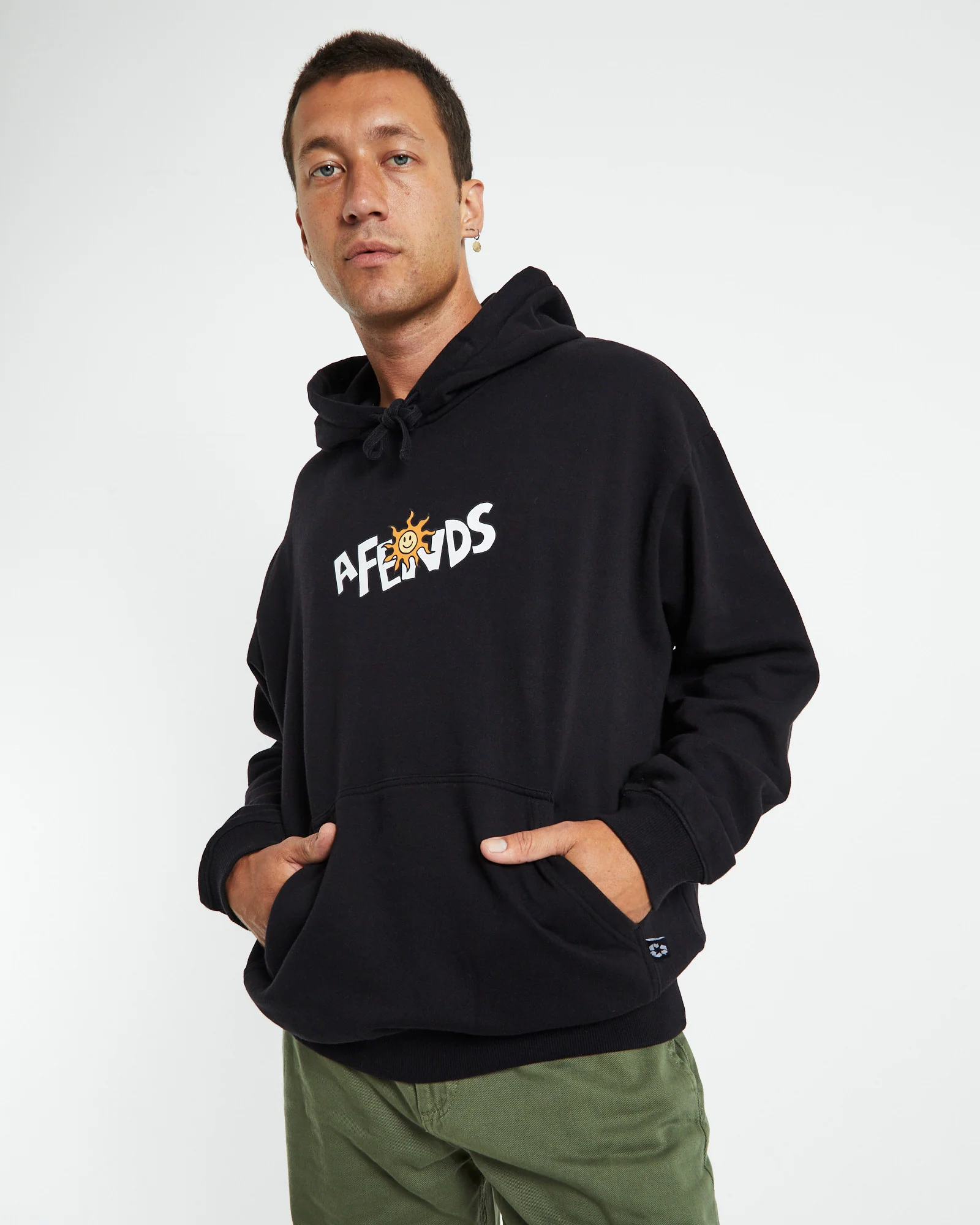 Sunshine Recycled Pull On Hoodie Black - Image 6