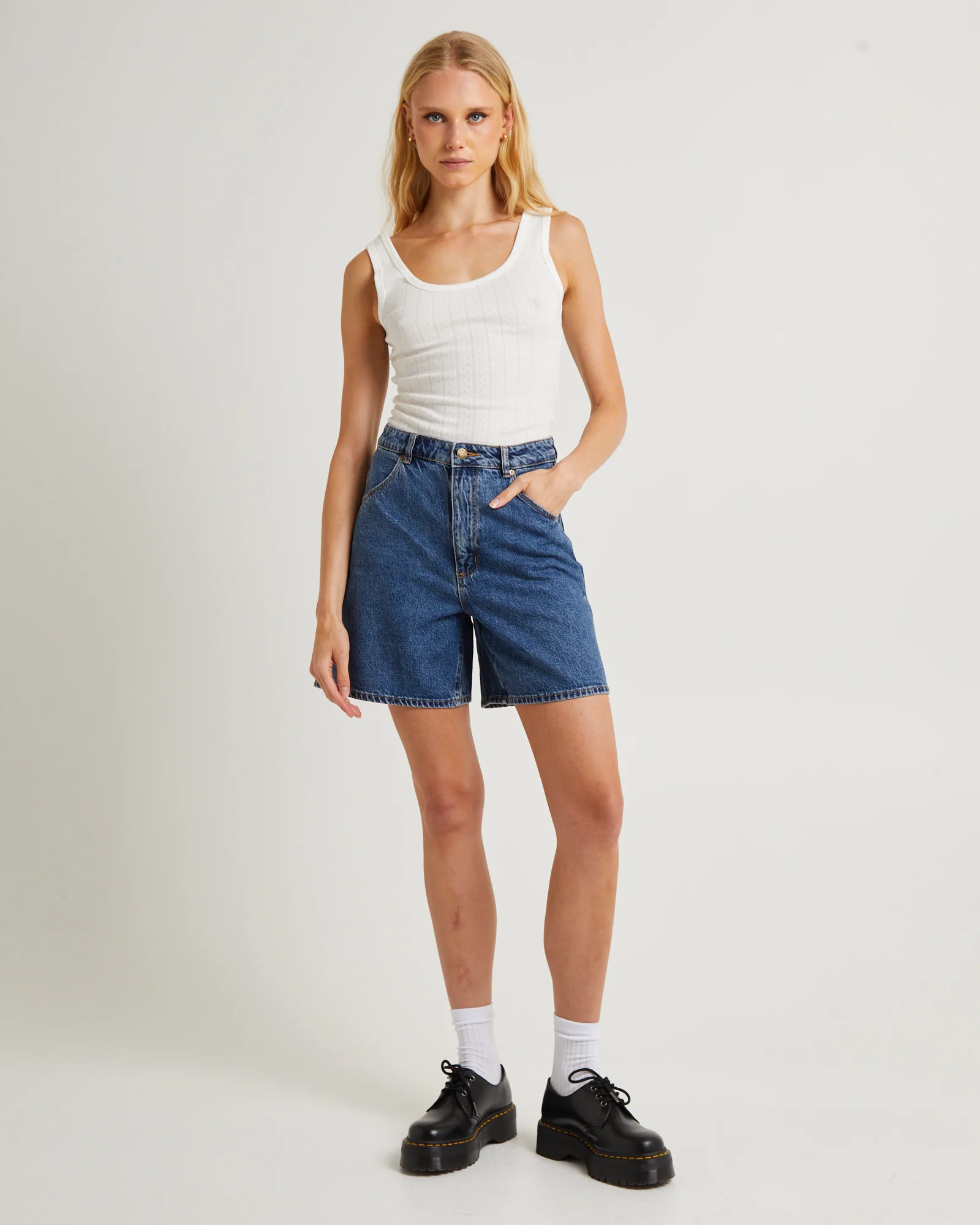 Super Mirage Denim Shorts Pacific - Image 2