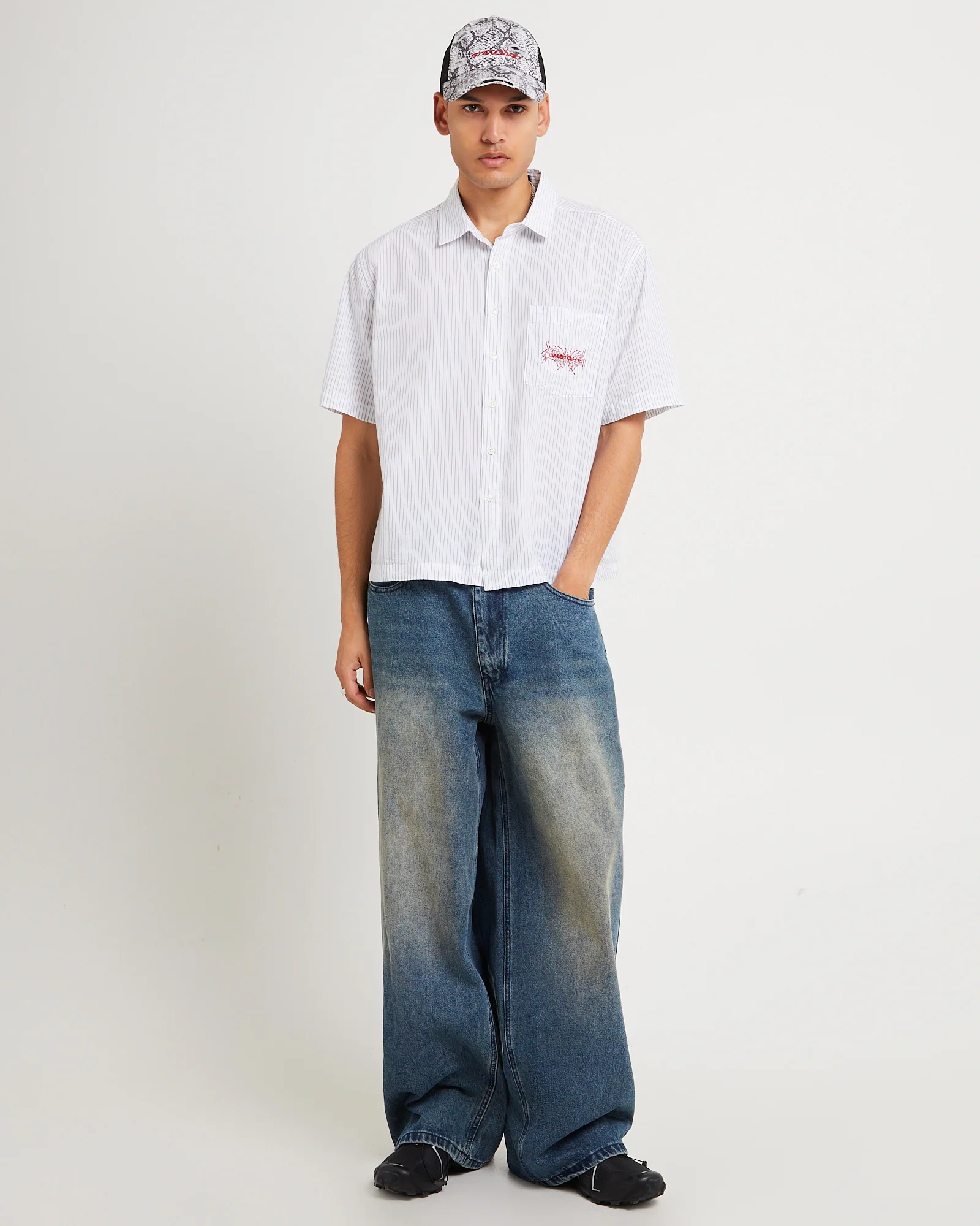 Supply Pinstripe Short Sleeve Shirt - Image 3