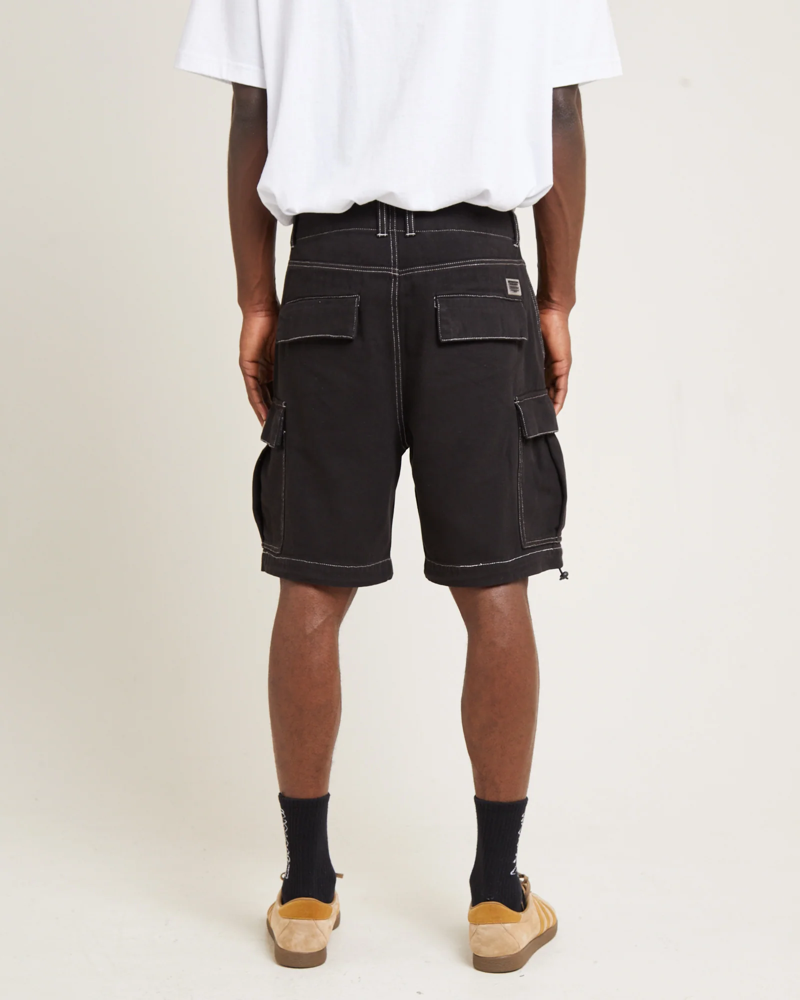 Surplus Canvas Cargo Shorts Black - Image 2