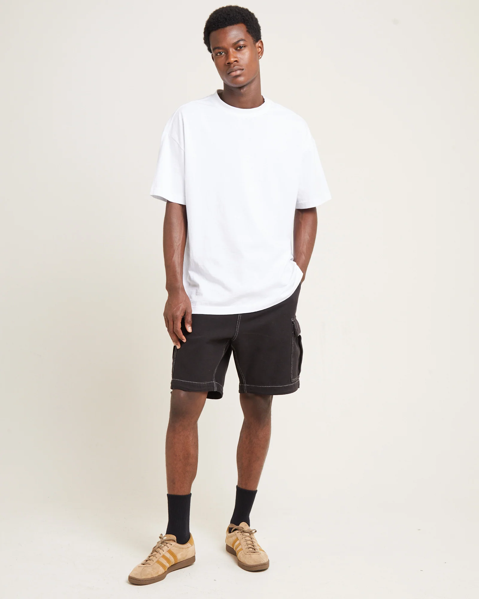 Surplus Canvas Cargo Shorts Black - Image 3