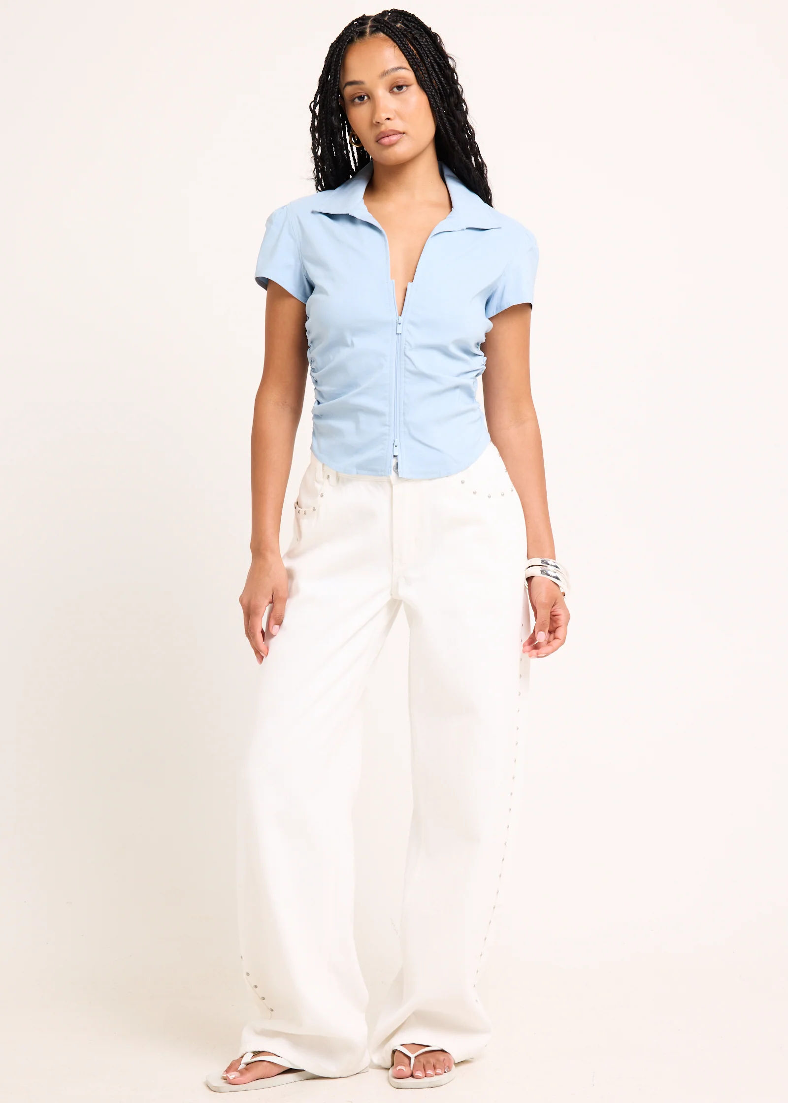 Sydney Ruched Zip Shirt - Image 3