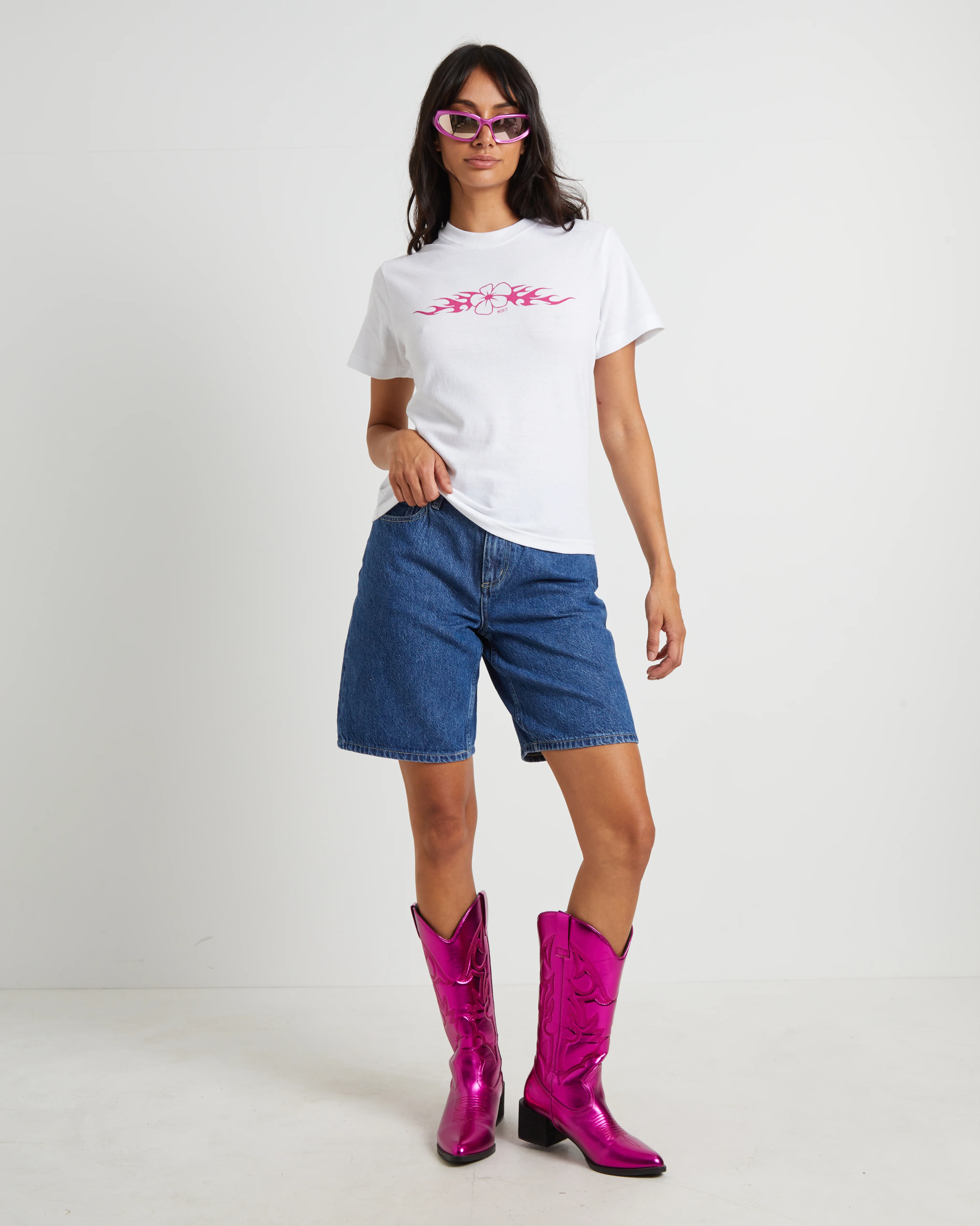 System Osaka Baby Tee in White - Image 3