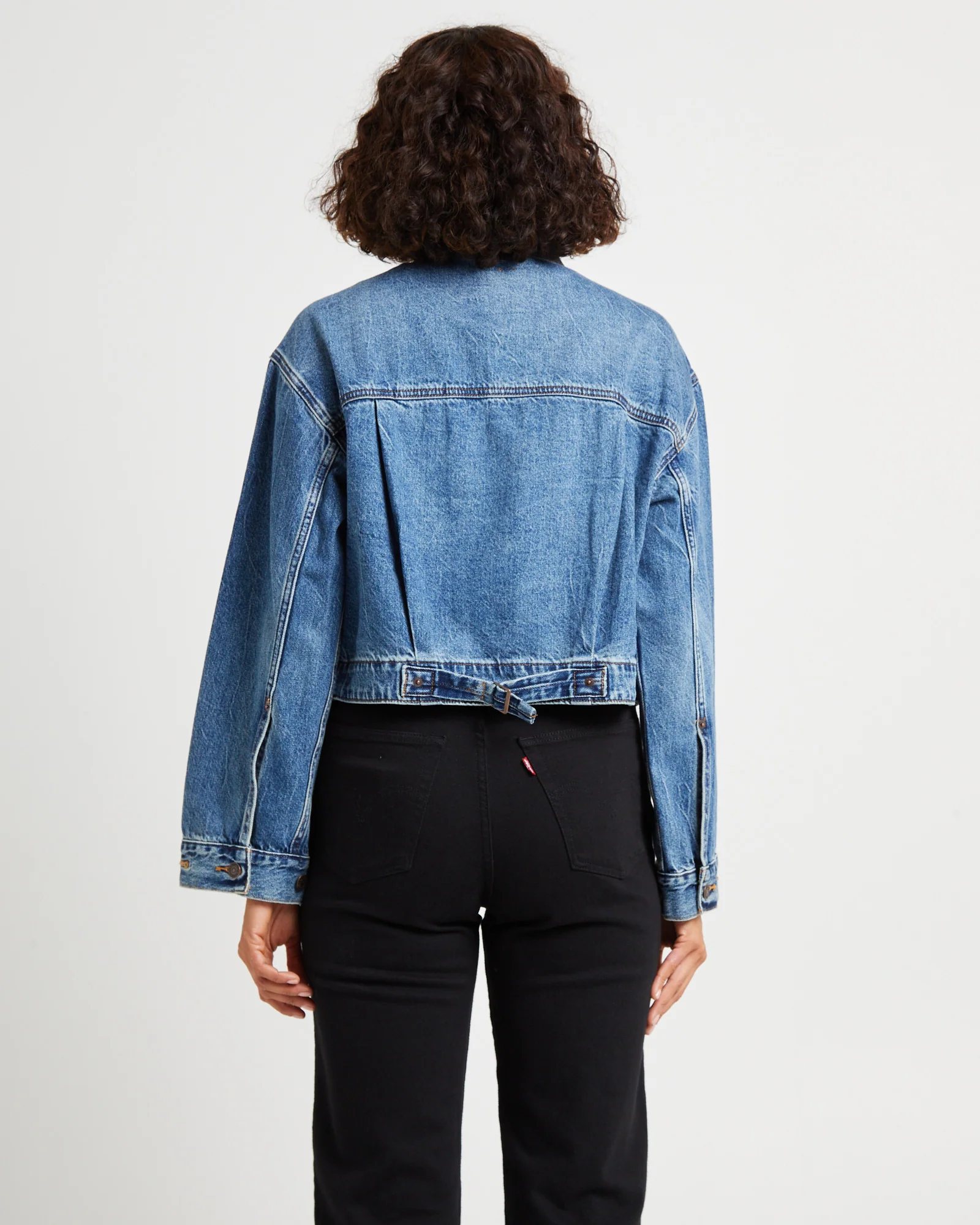 Tailored 90s Denim Trucker Denim Jacket - Image 2