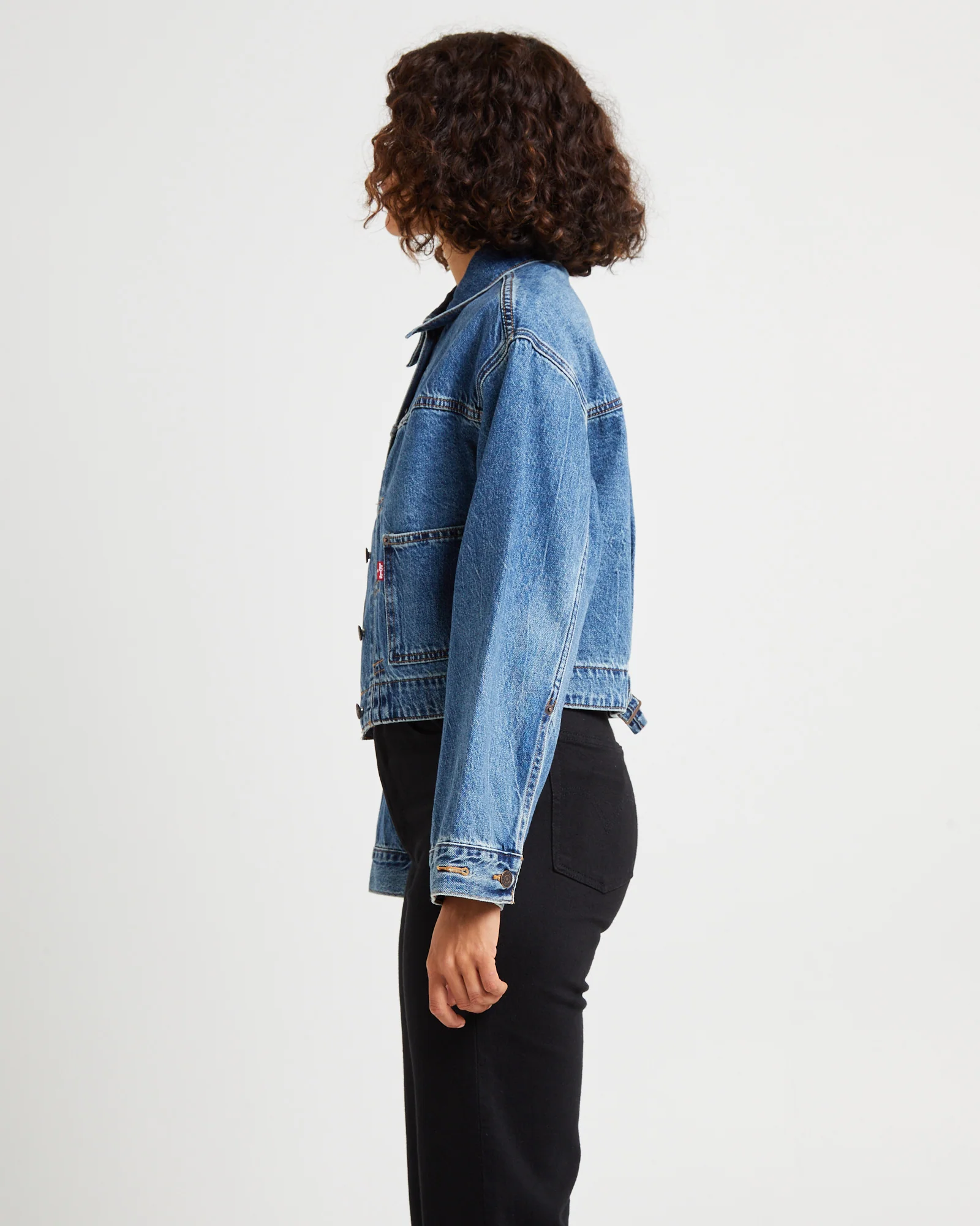 Tailored 90s Denim Trucker Denim Jacket - Image 5