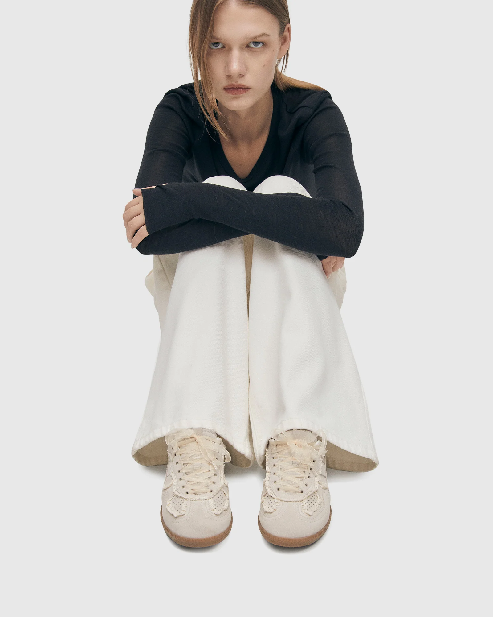 Tb.490 Crochet Cream Leather Sneakers - Image 2