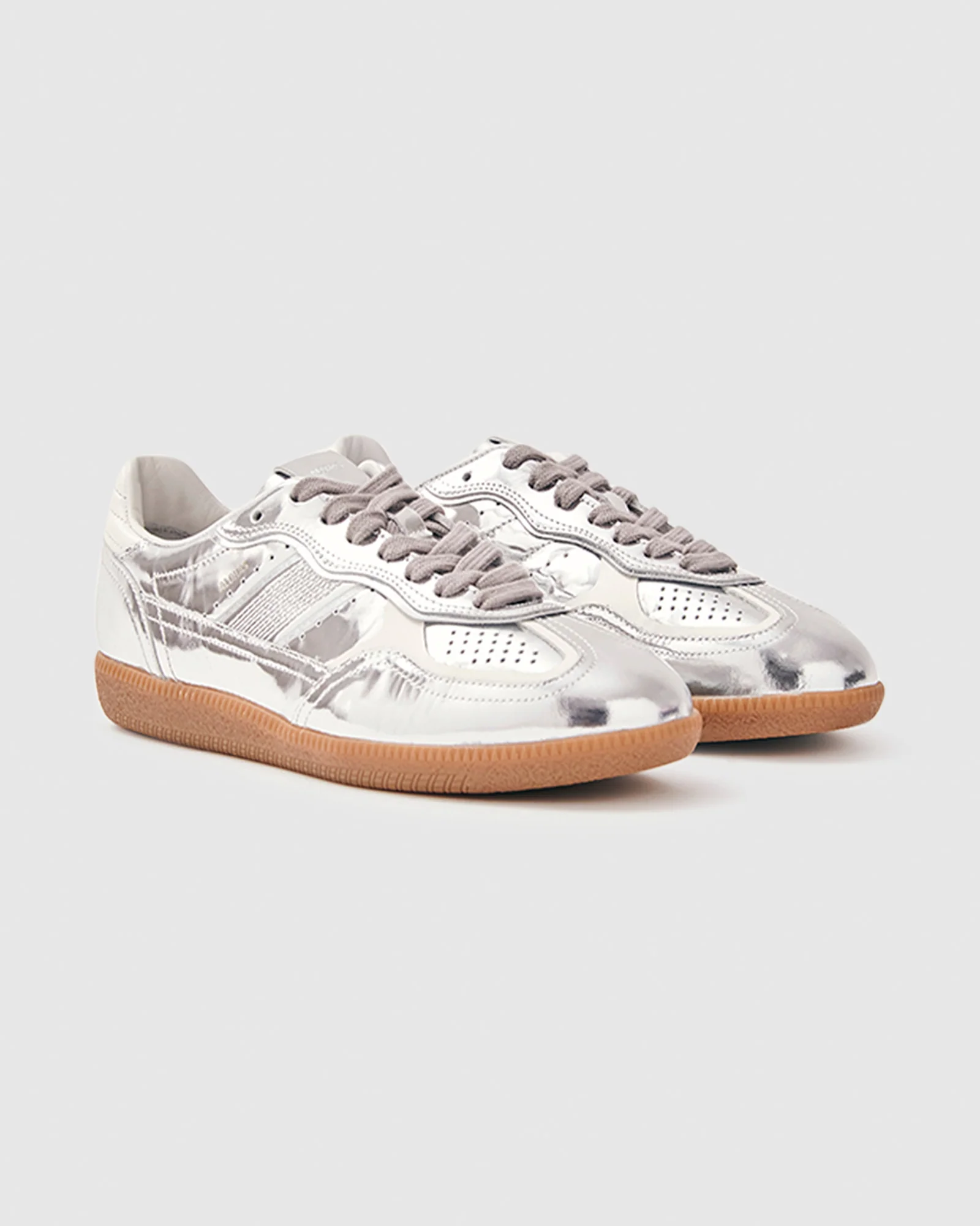 Tb.490 Rife Shimmer Silver Cream Leather Sneakers - Image 4