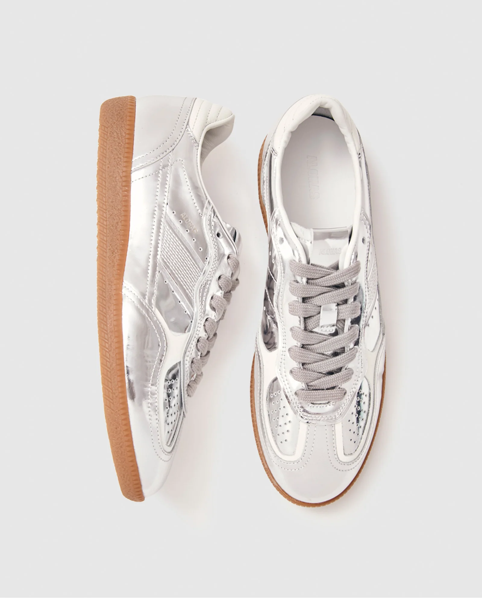 Tb.490 Rife Shimmer Silver Cream Leather Sneakers - Image 5