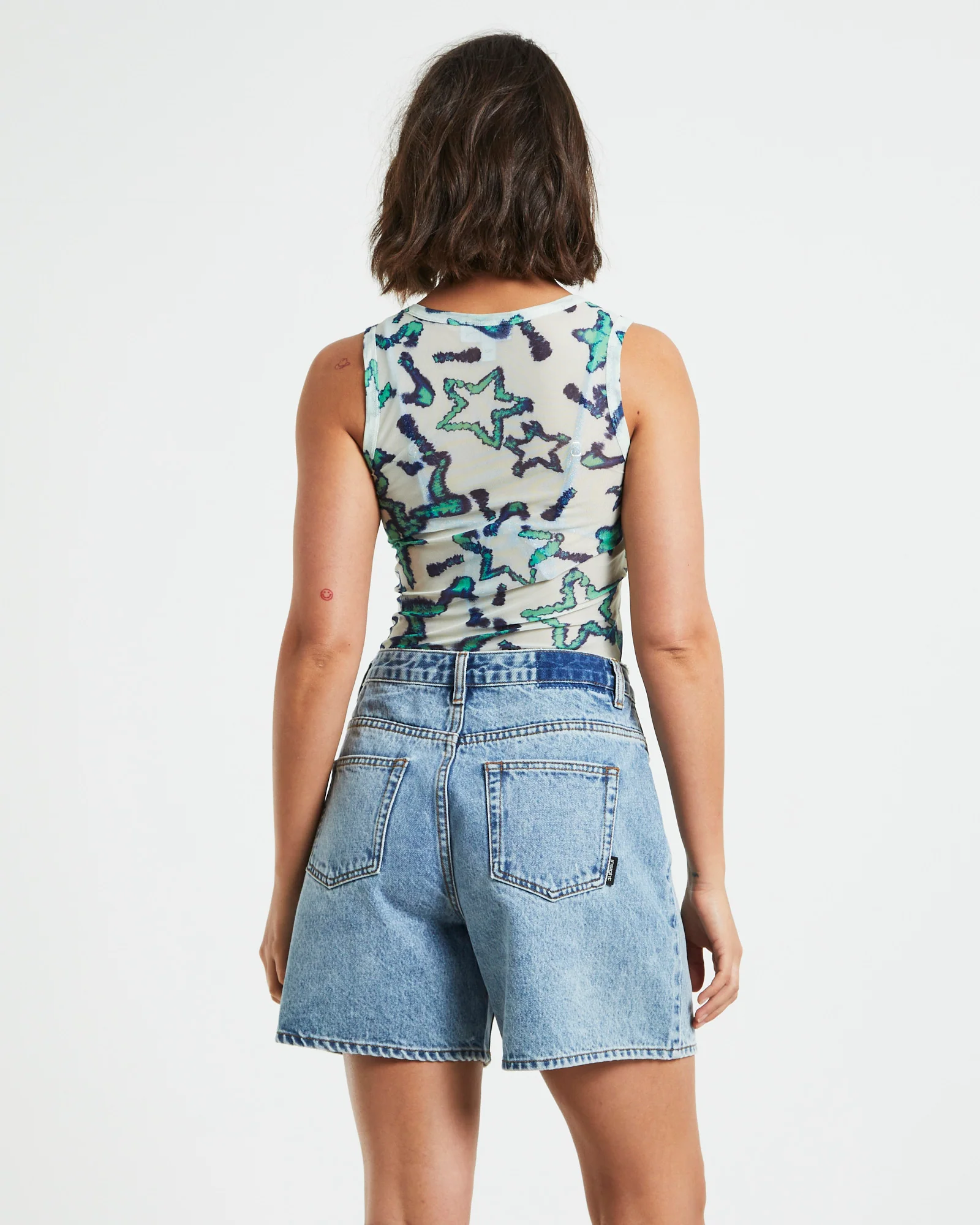 Teagan Print Mesh Tank Top in Assorted - Image 2