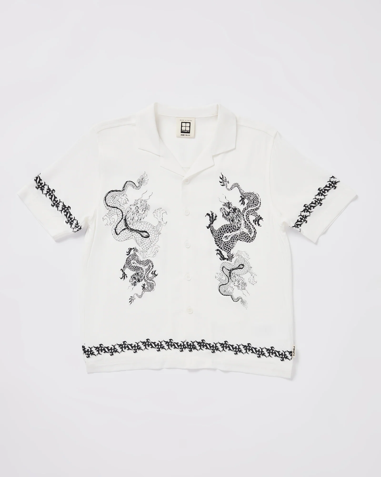 Teen Boys Draco Short Sleeve Resort Shirt in White - Image 2