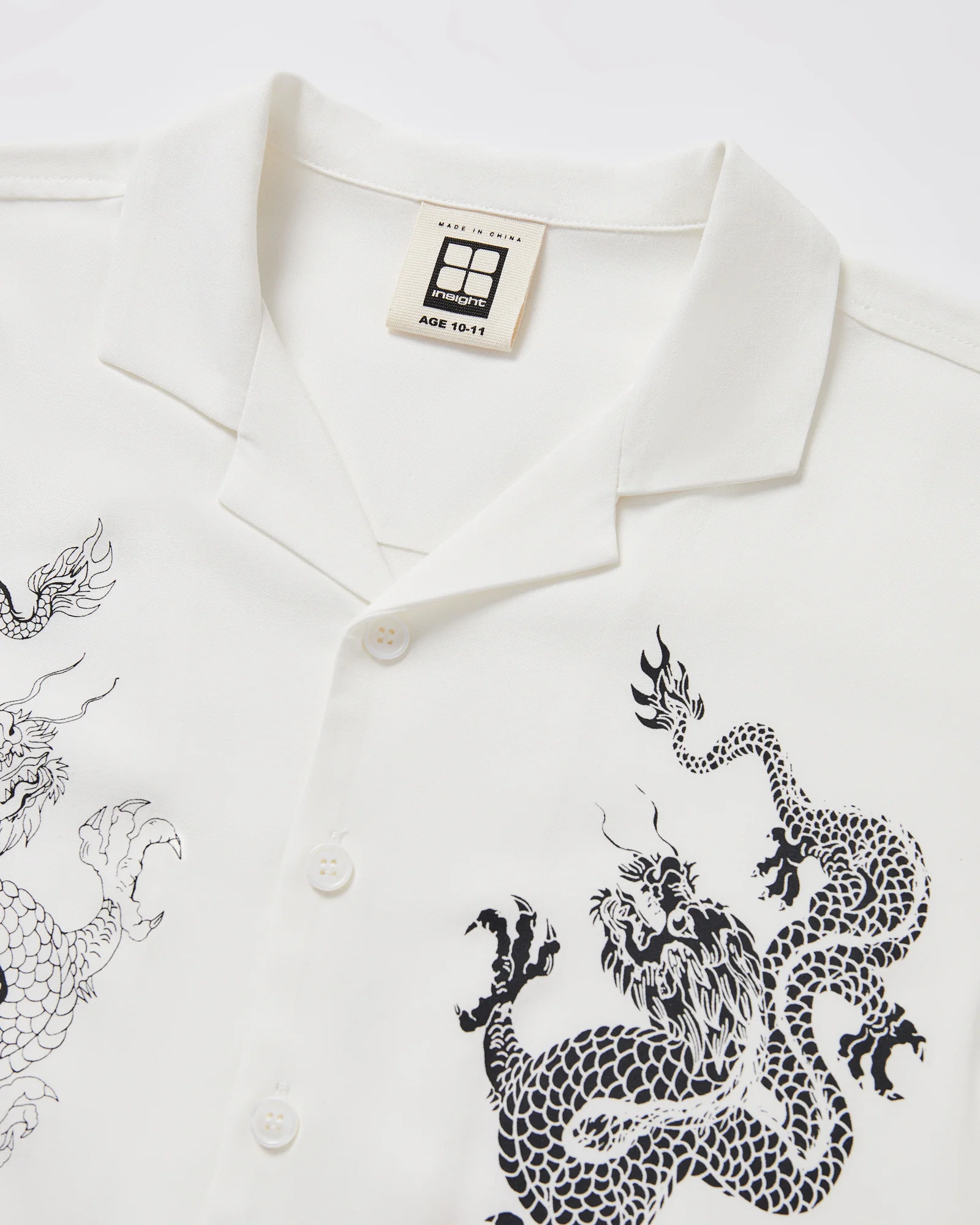 Teen Boys Draco Short Sleeve Resort Shirt in White - Image 4